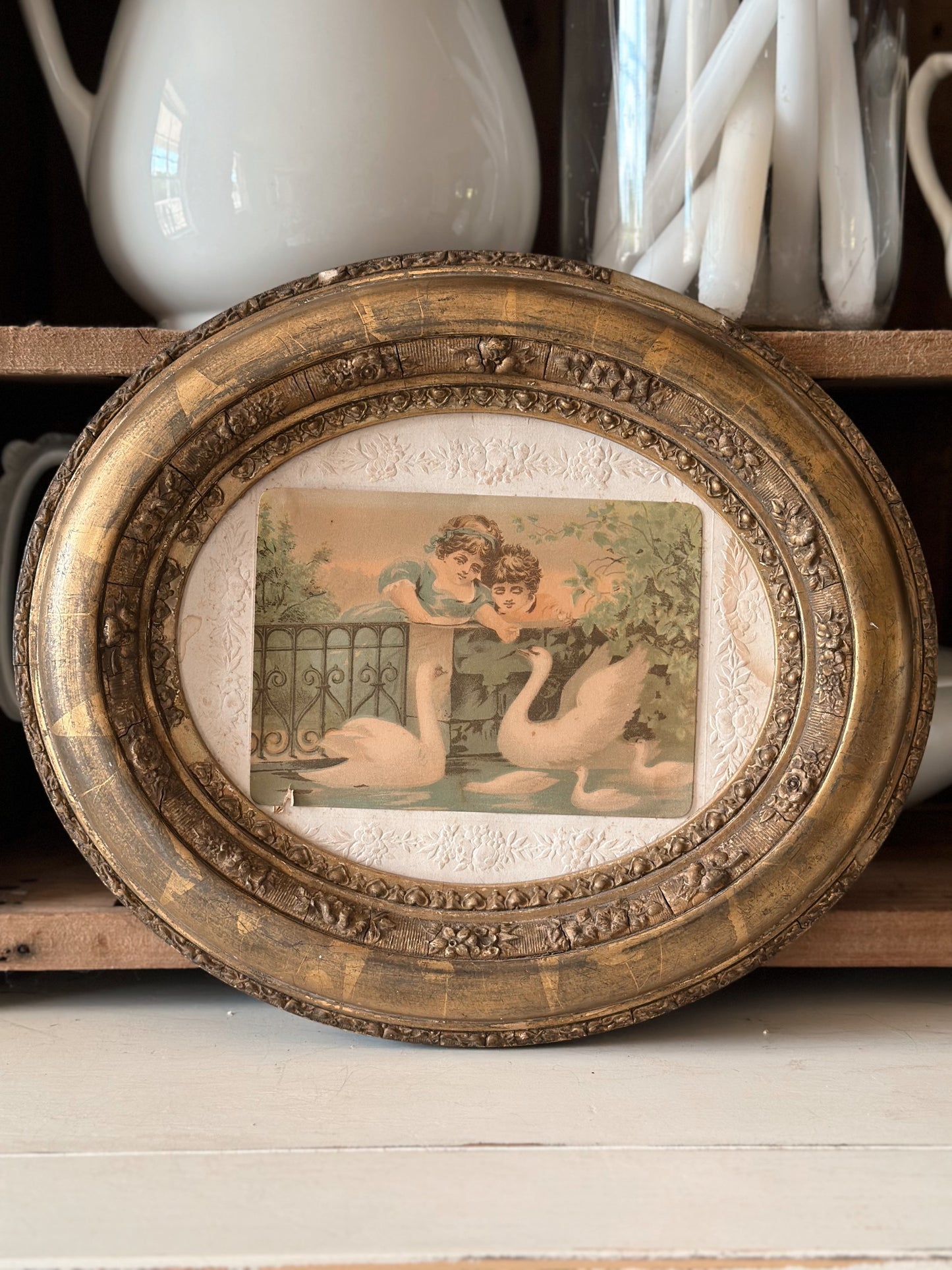 Beautiful Antique Wood Framed Print