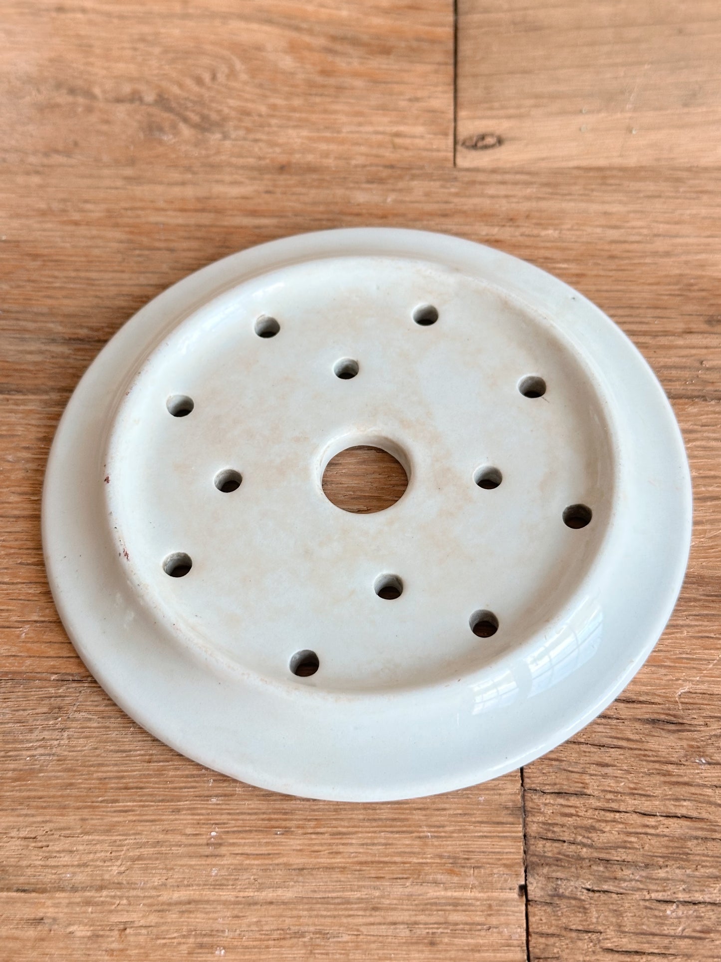 Antique Ironstone Drain Plate & Cloche