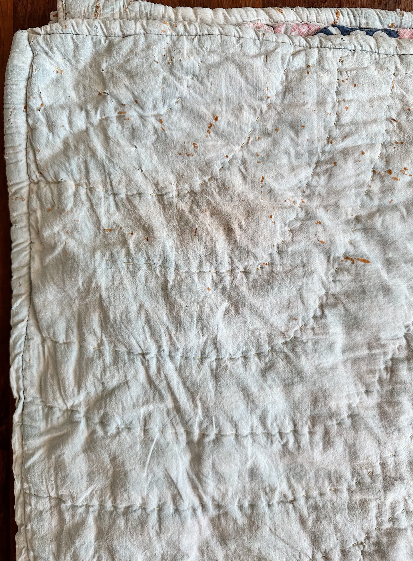 Vintage Hand Stitched Cotton Star & Crazy Scrap Quilt