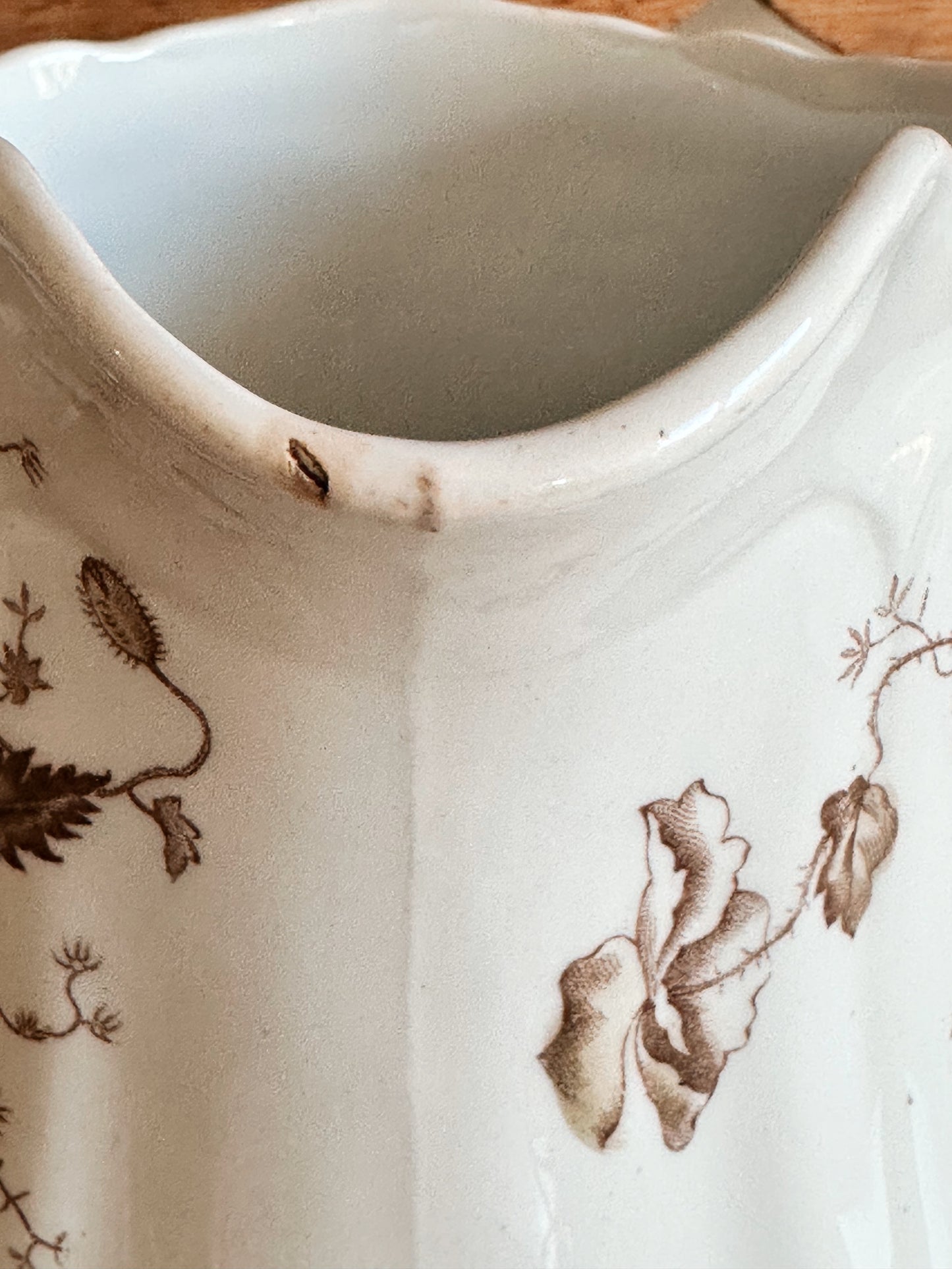J&G Meakin Brown & White Transferware Ironstone Pitcher