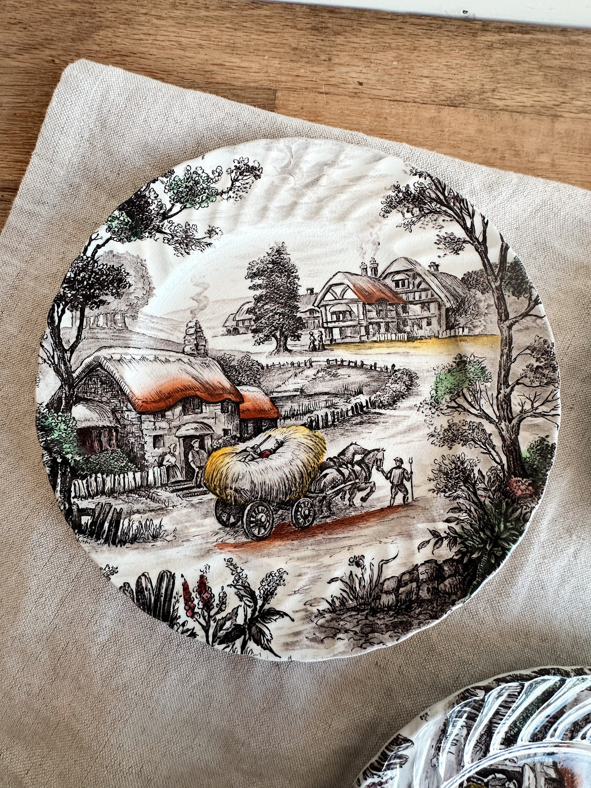 Collection of Four Ridgway Staffordshire Transferware Dessert Plates