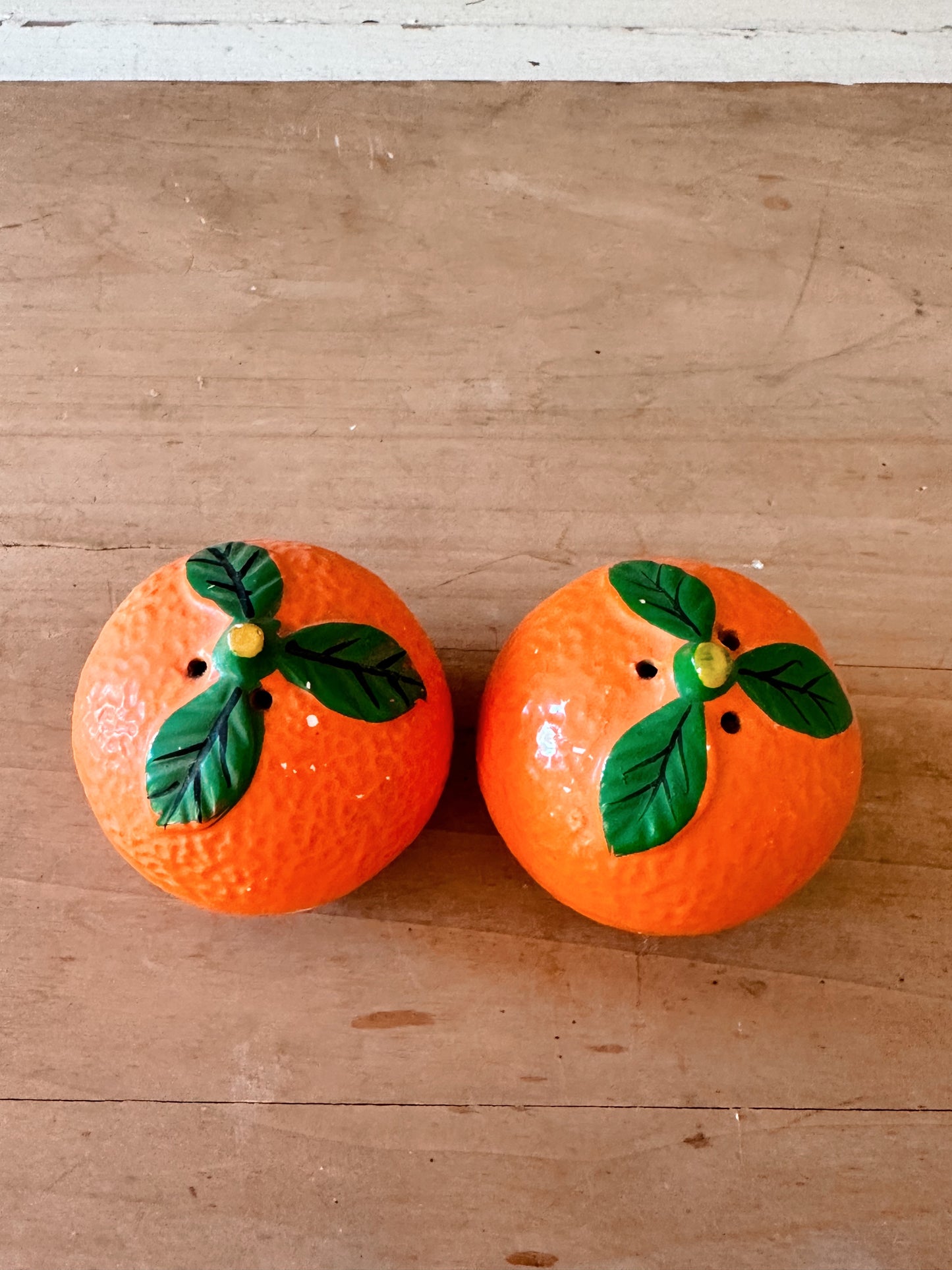 Vintage Orange Salt & Pepper Shakers (Japan 1971)