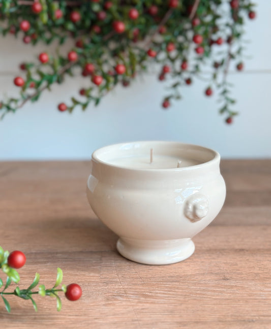 Gingerbread Cookie (new recipe) Vintage Vessel Candle, French Lionhead Bowl