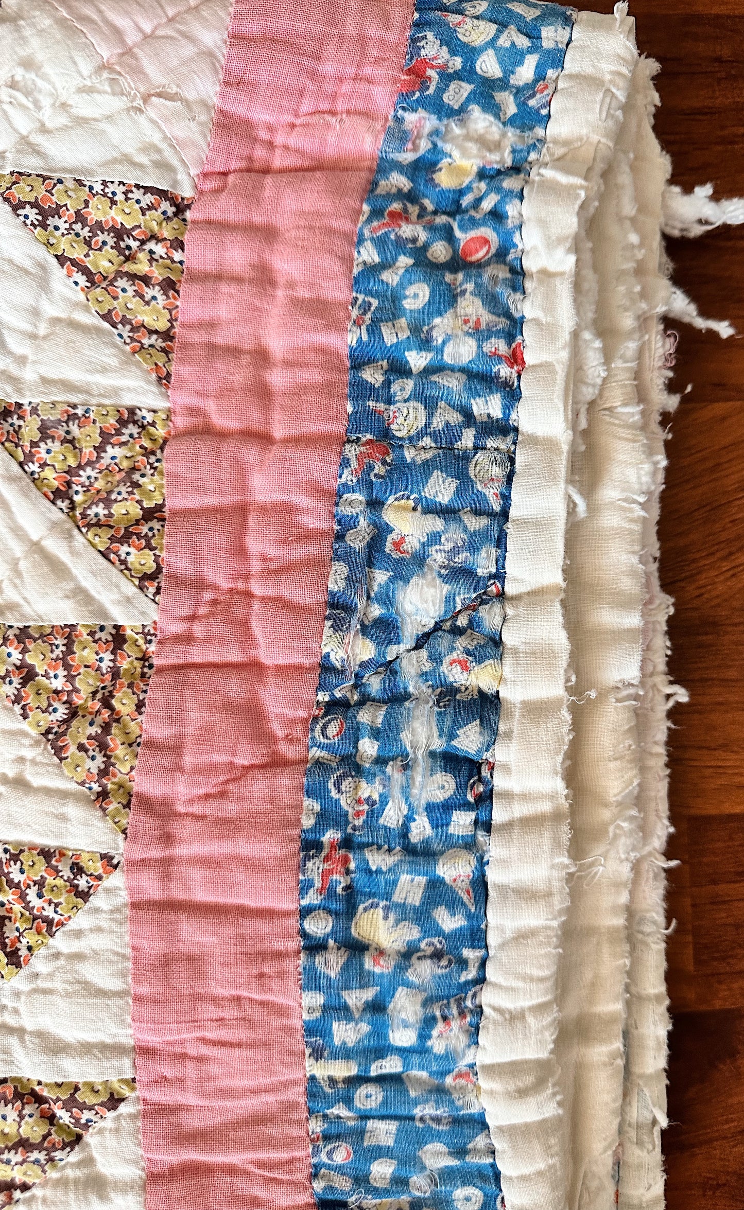 1930s Hand Stitched Patchwork Quilt