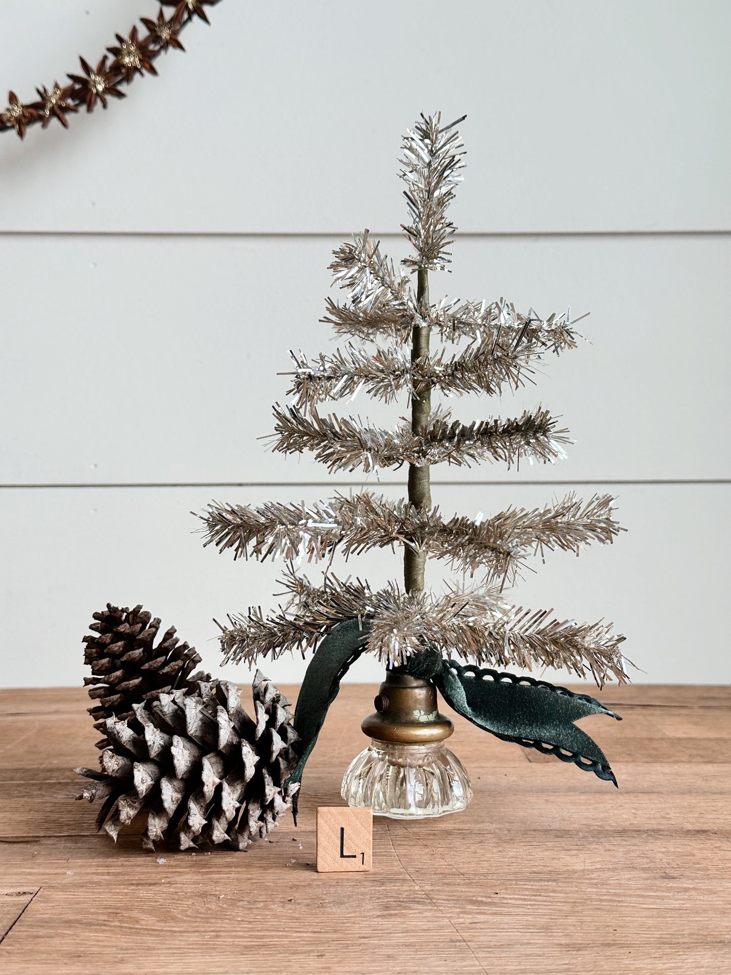 Vintage Glass Knob Tinsel Tree