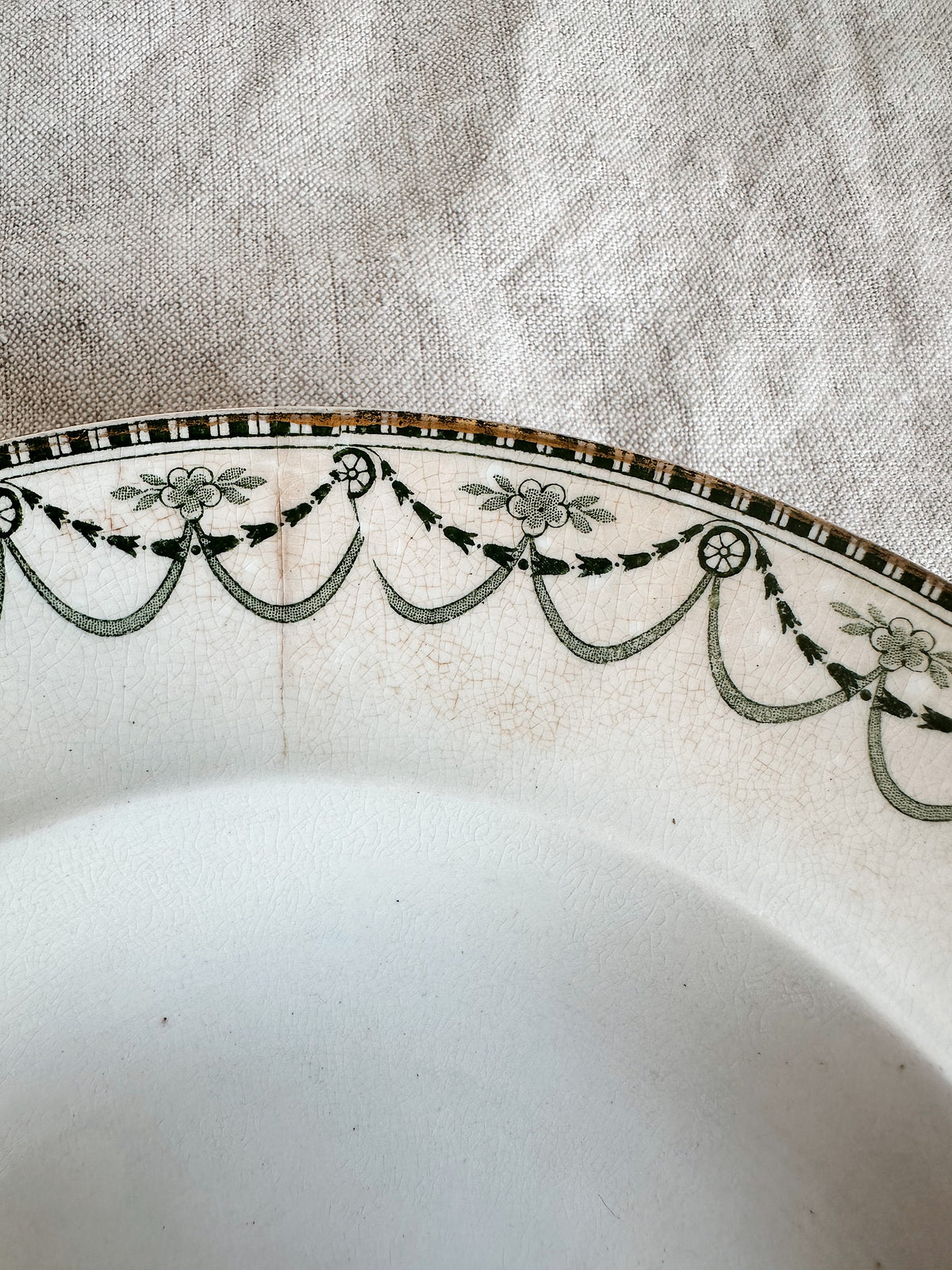 Pair of 1905 Antique Furnivals Ellesmere Shallow Soup Bowls