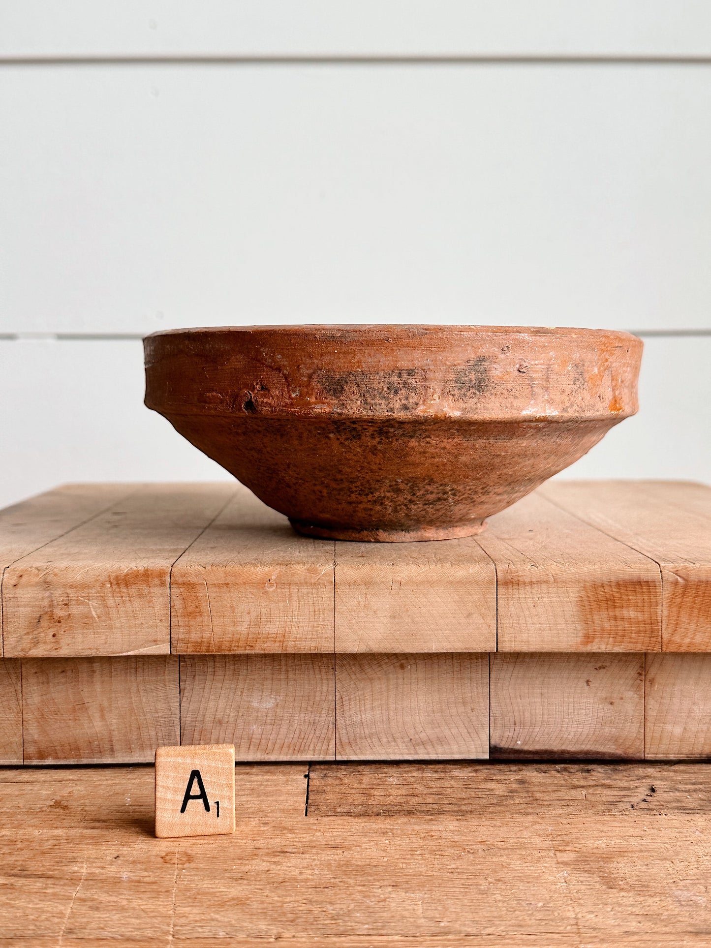 Vintage Hand Painted Clay Bowls