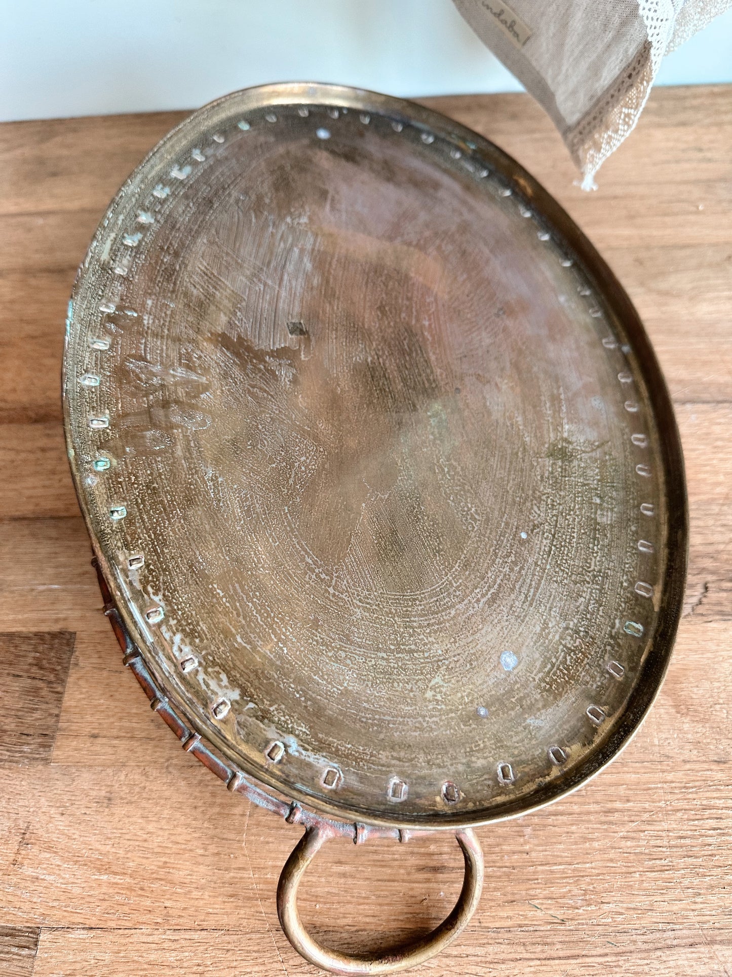 Vintage Woven Brass Tray