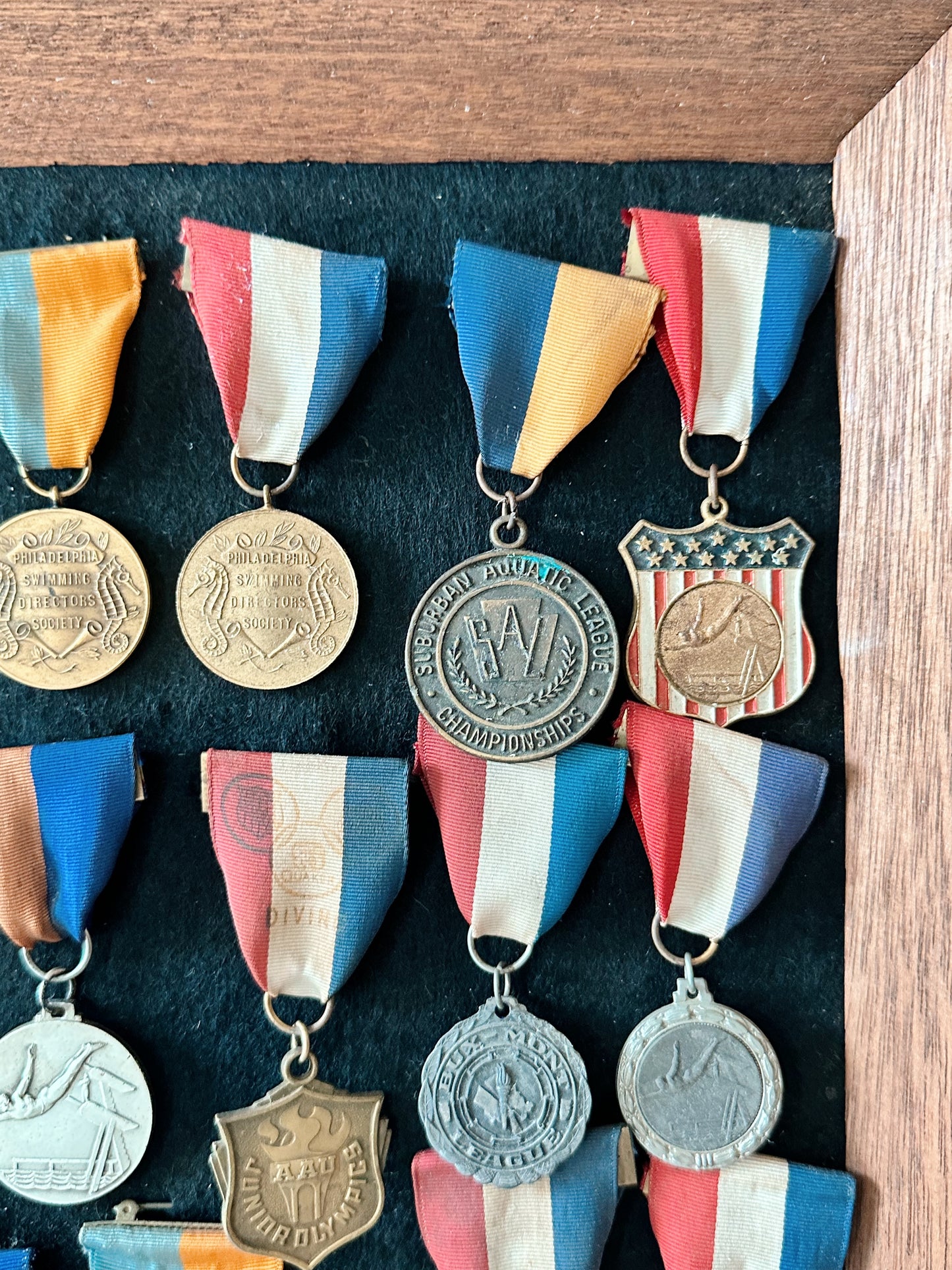Vintage Framed Junior Olympic Medal Collection