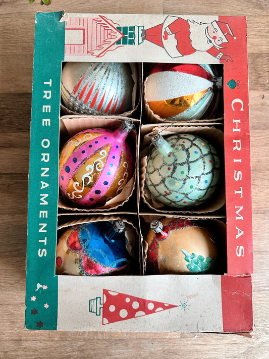 Box of Hand Painted Jumbo Vintage Polish Fantasia Ornaments