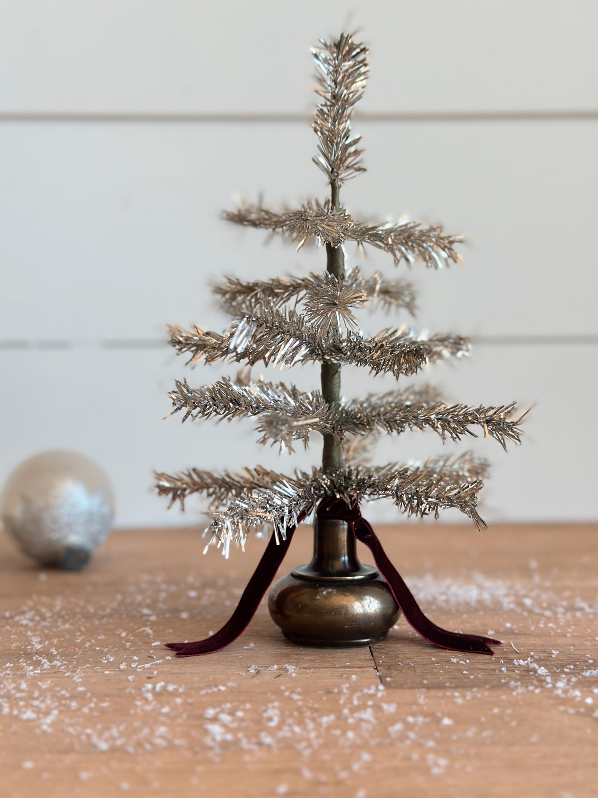 Vintage Brass Knob Tinsel Tree
