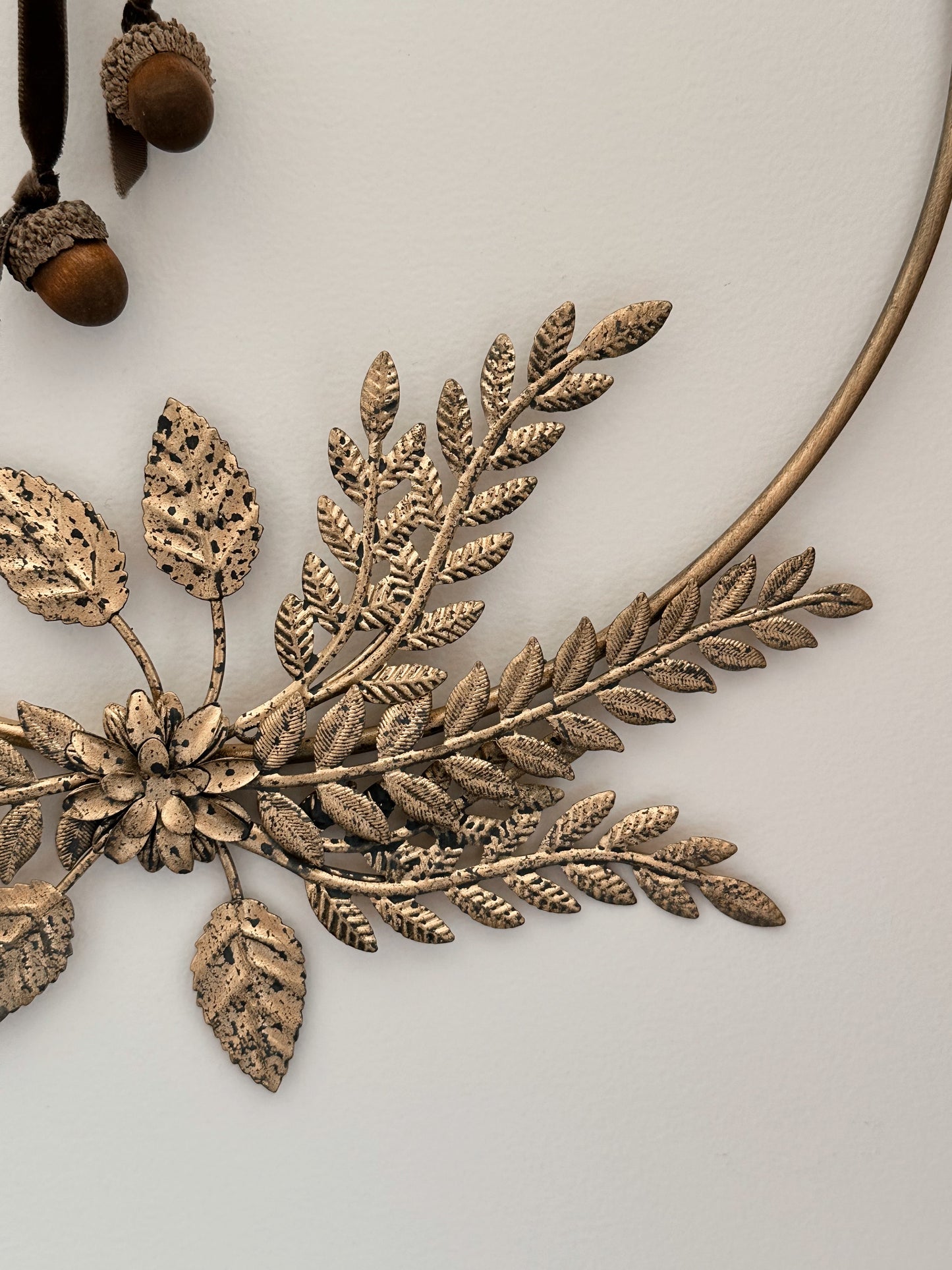 Autumn Pressed Metal Floral Wreath