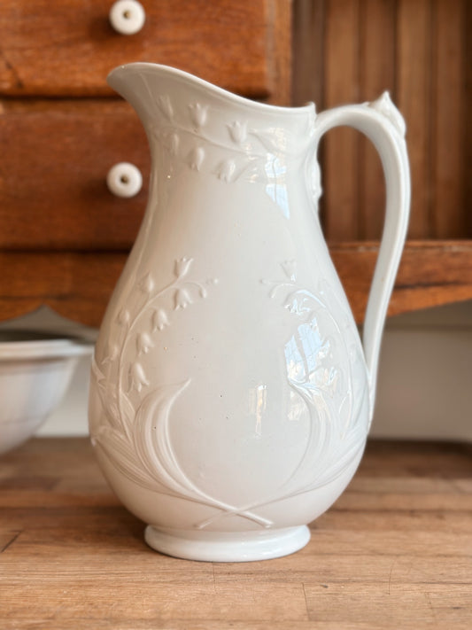 Anthony Shaw Ironstone Pitcher, Lily of the Valley Pattern