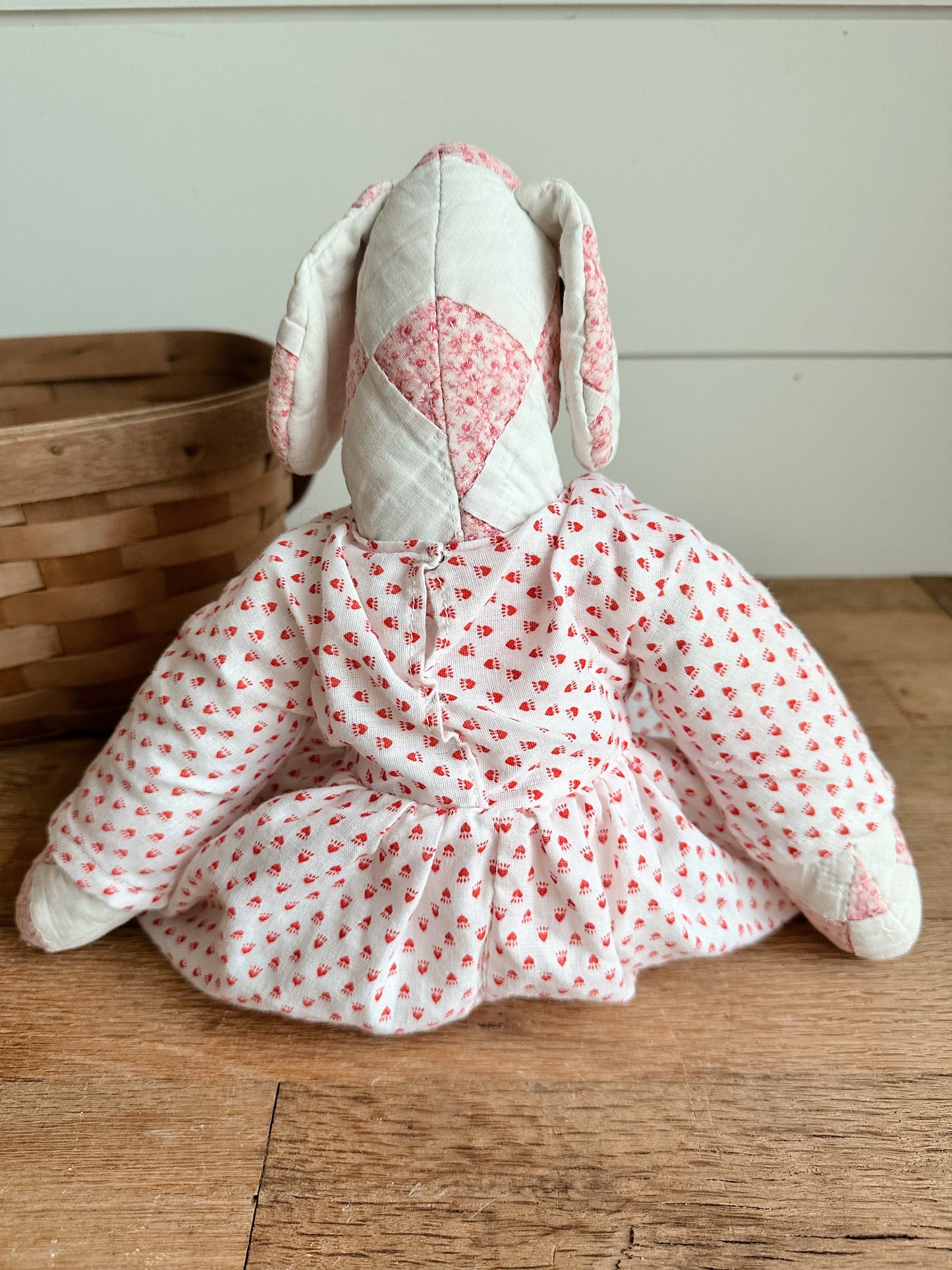 Vintage Handmade Salvaged Quilt Bunny
