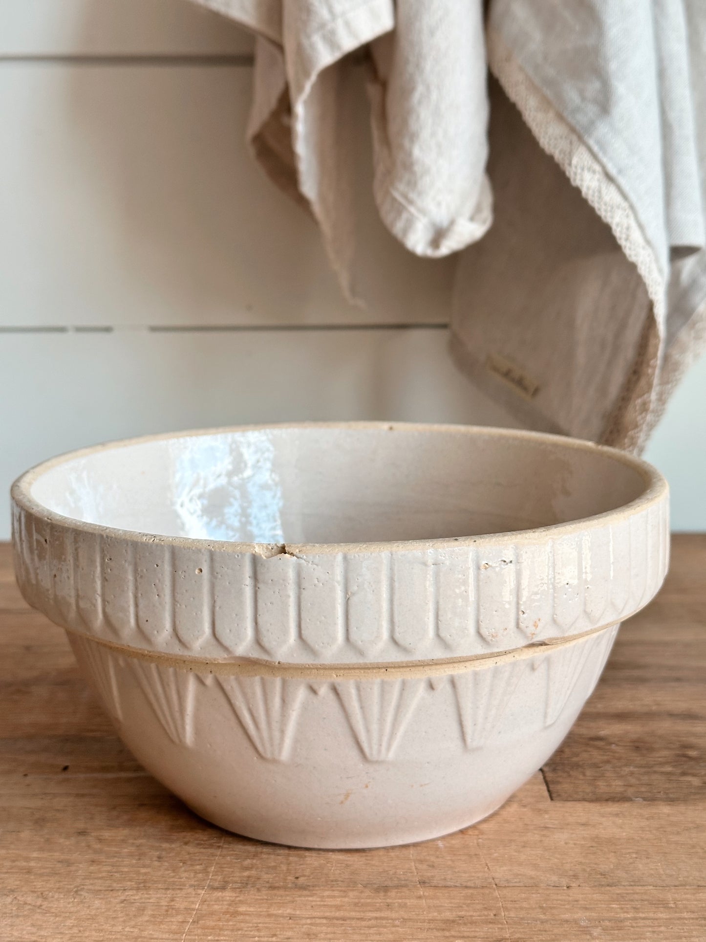 Vintage Picket Fence Stoneware Bowl
