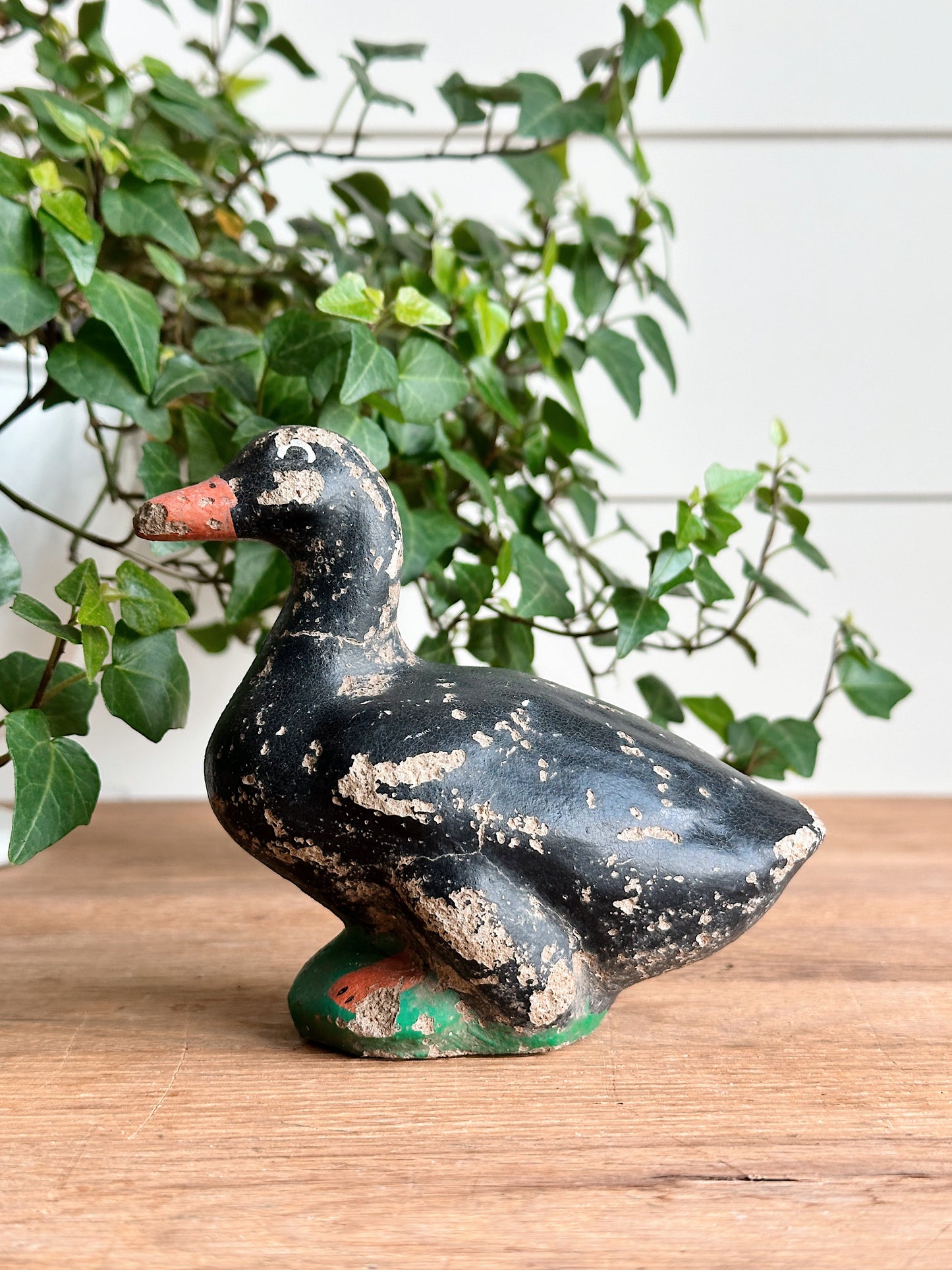 Vintage Black Concrete Duckling