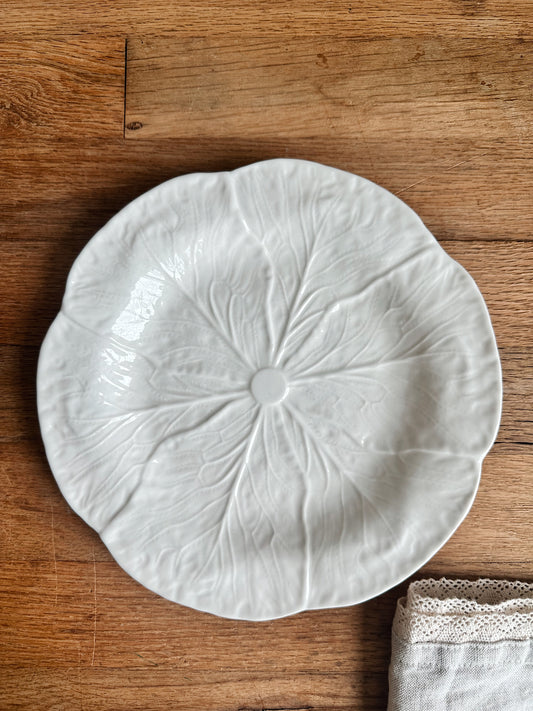 Pair of White Cabbage Ware Plates