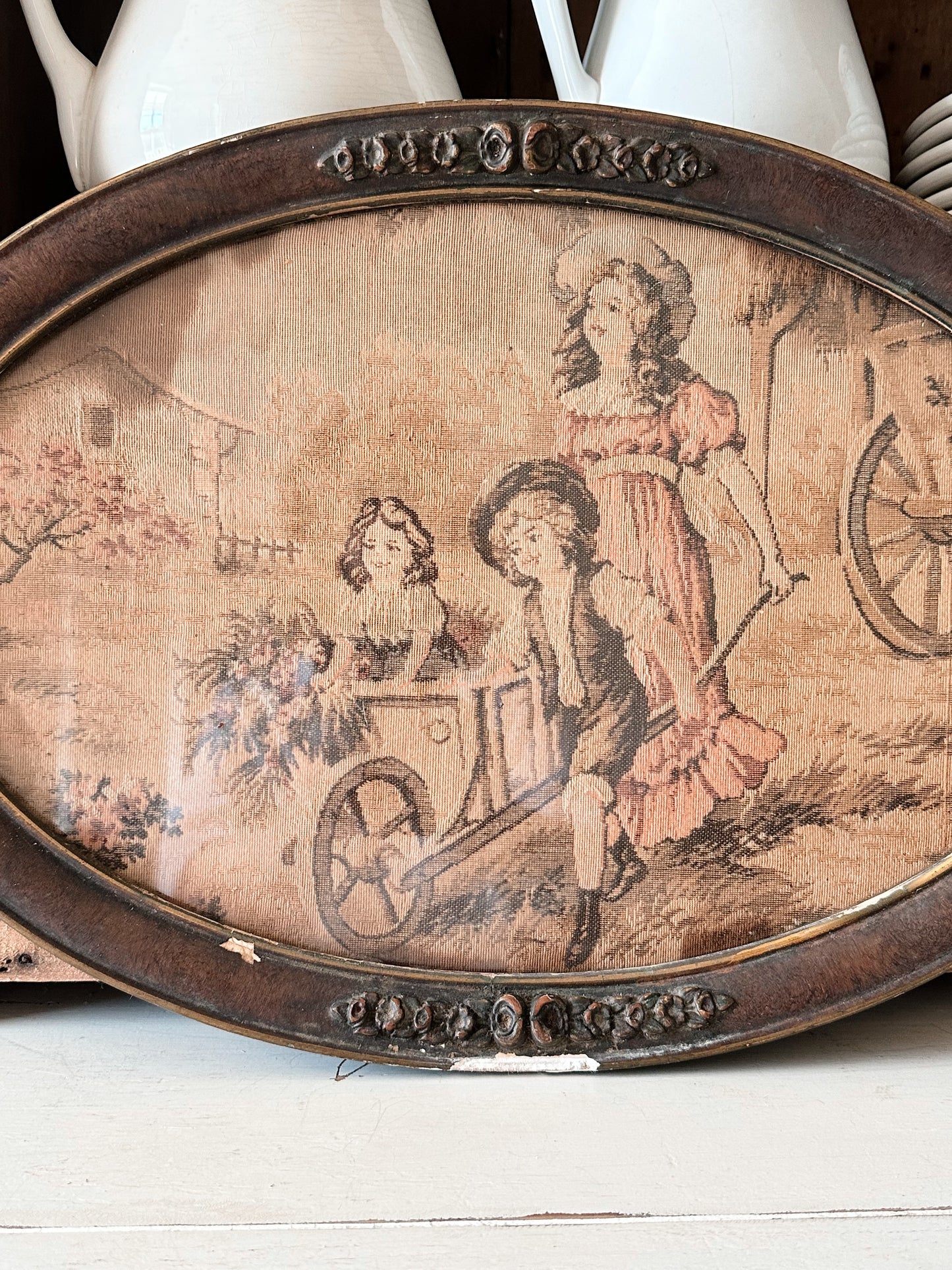 Unique Vintage Tapestry Tray