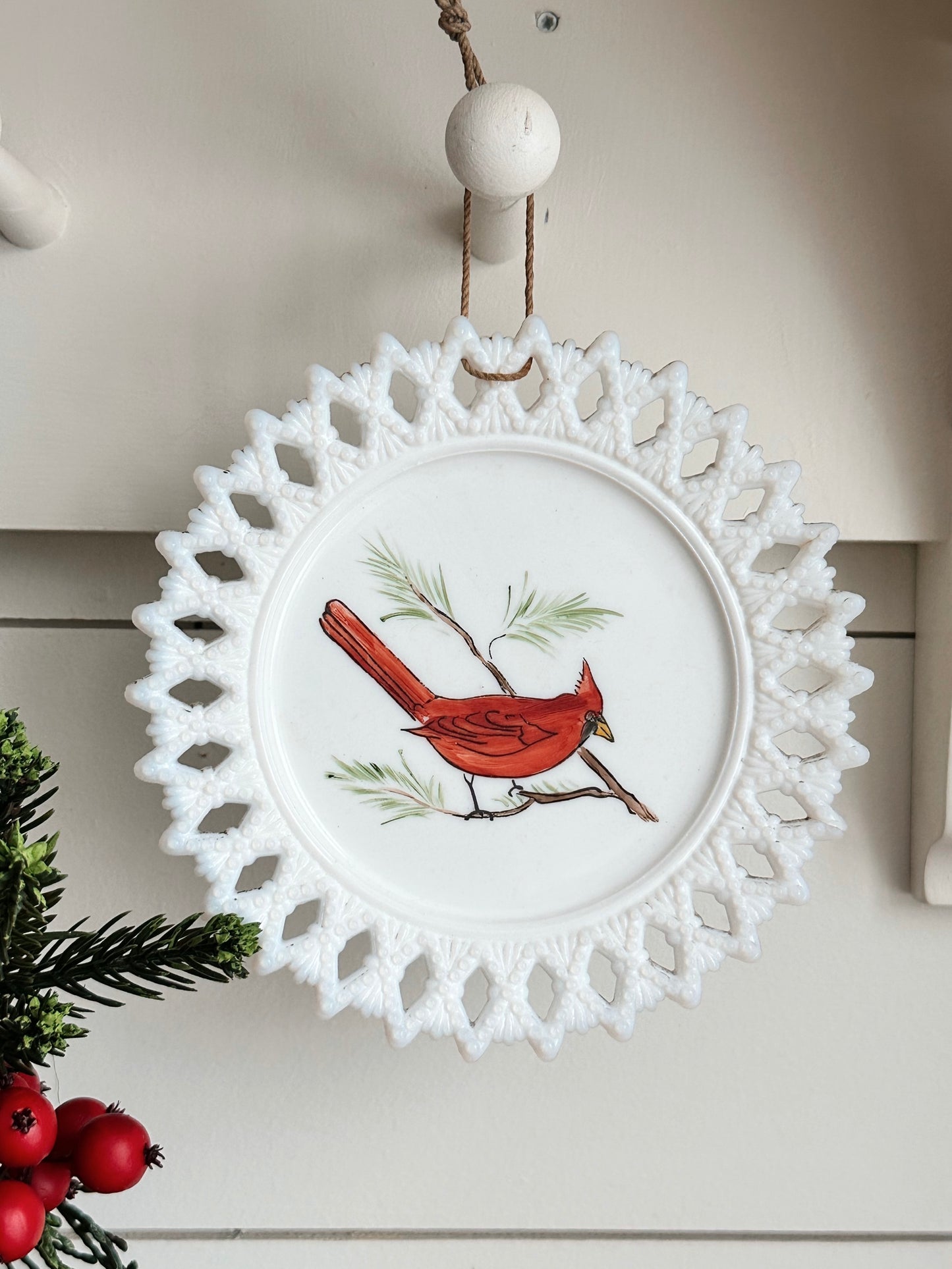 Vintage Hand Painted Cardinal Plate