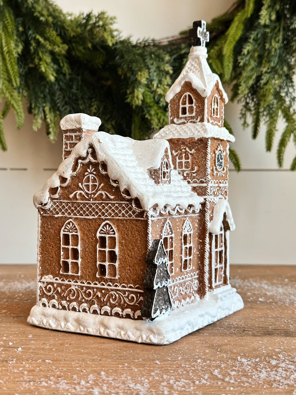 Sugared Light Up Gingerbread Church