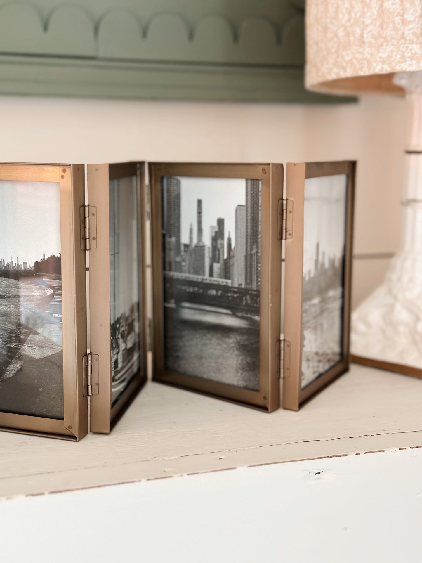 Hinged Golden Brass Photo Frame