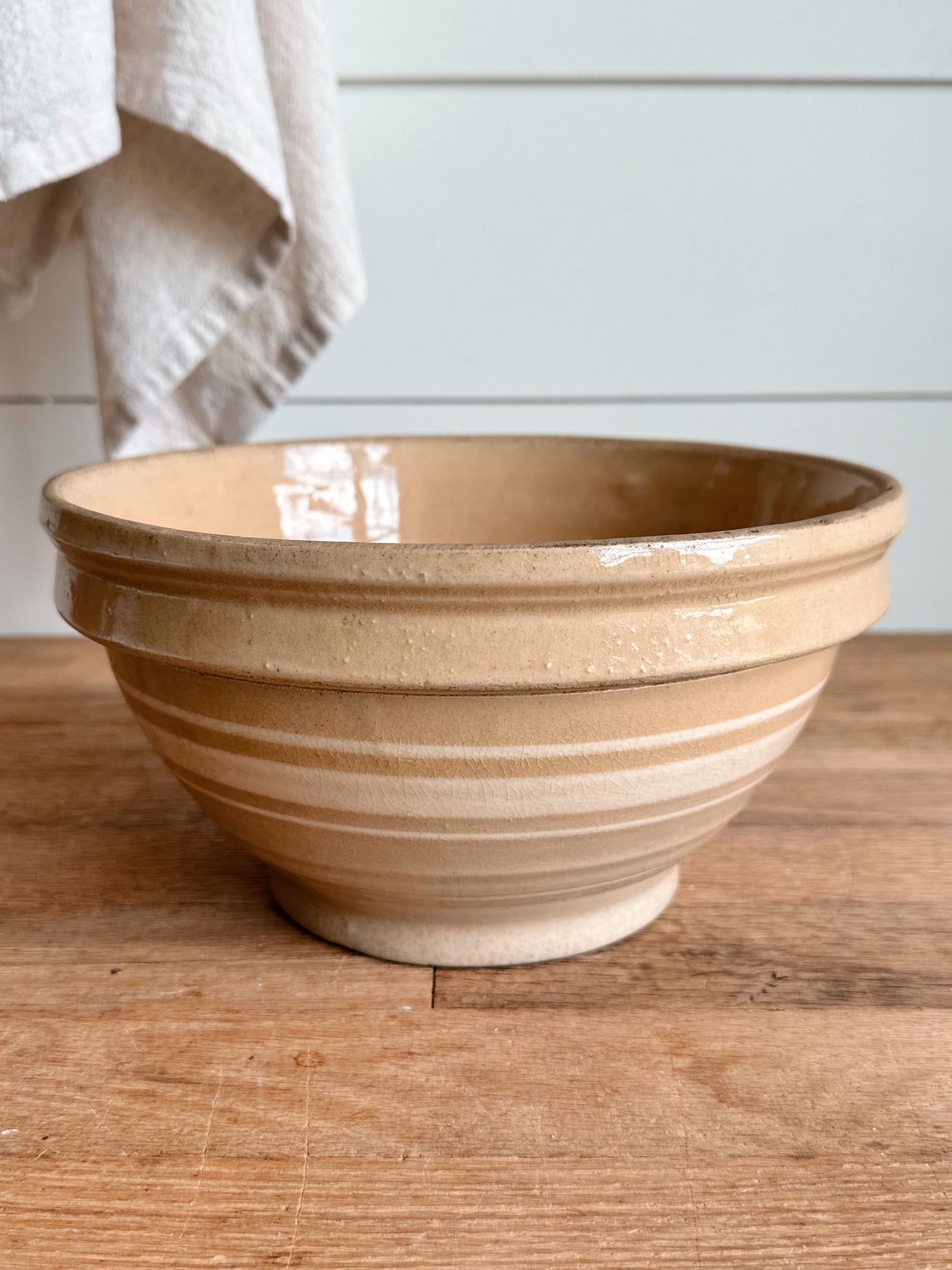 Vintage Banded Stoneware Bowl