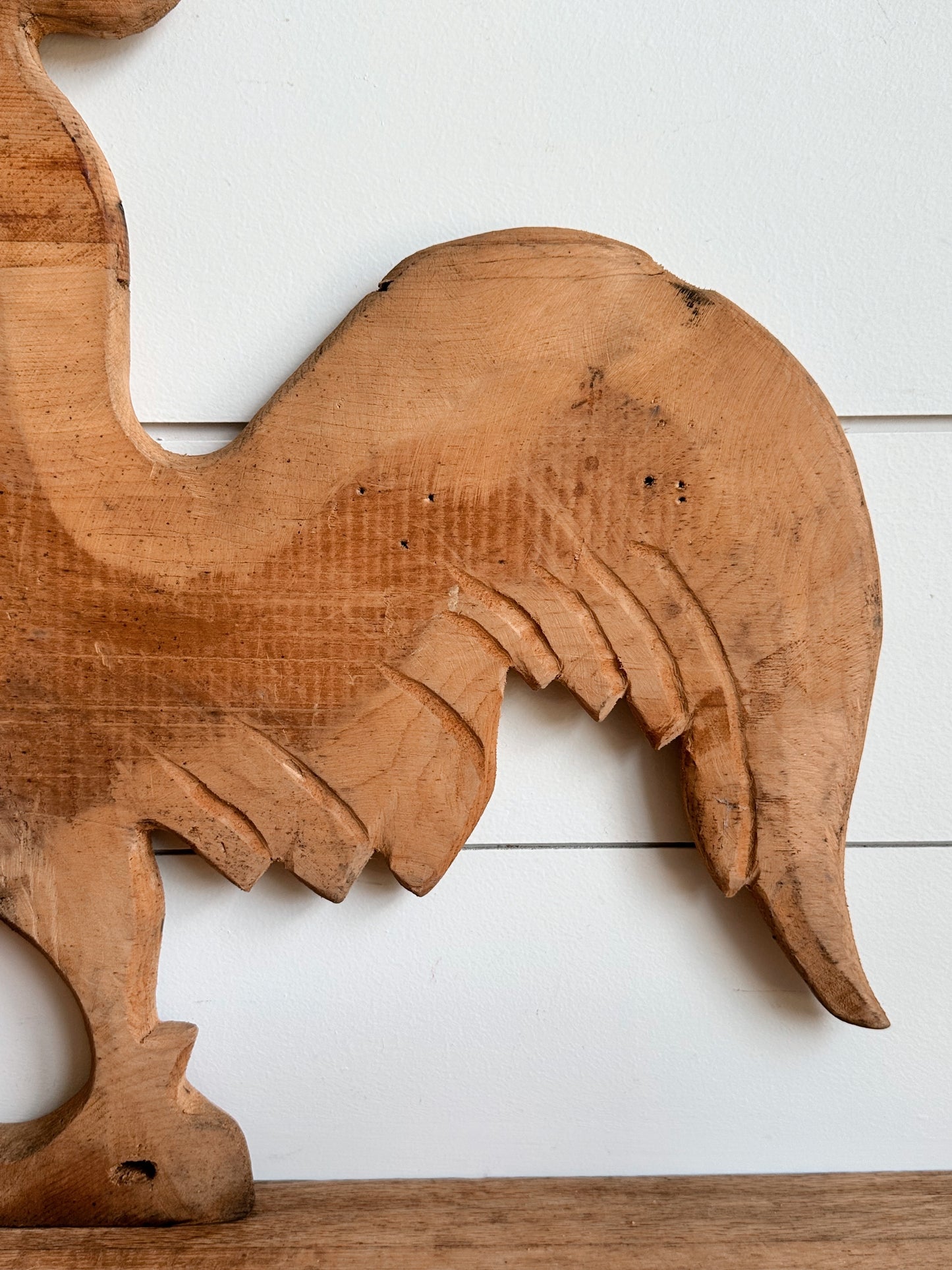 Hand Carved Vintage Wooden Rooster