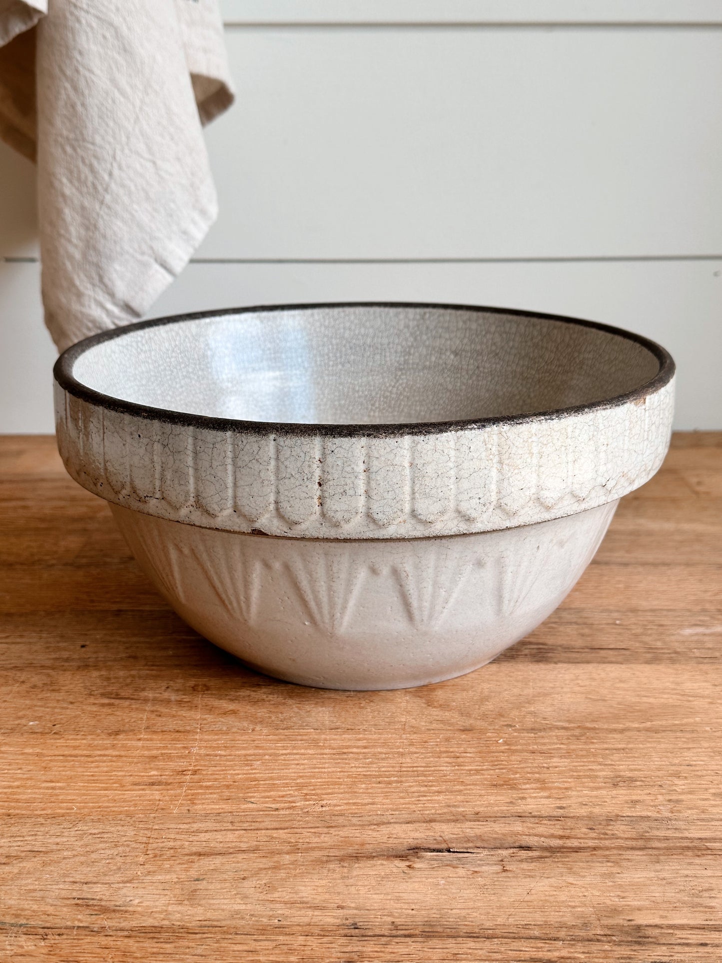 Vintage Picket Fence Stoneware Bowl