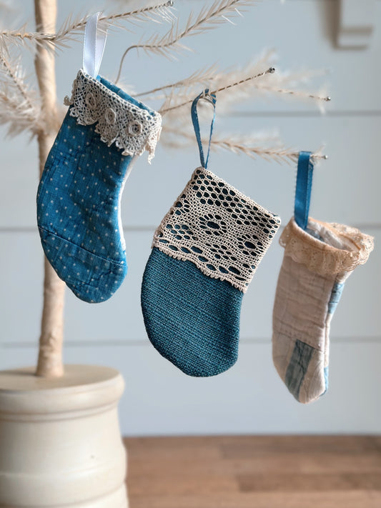 Three Petite Vintage Handmade Stockings