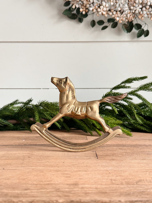 Vintage Brass Rocking Horse