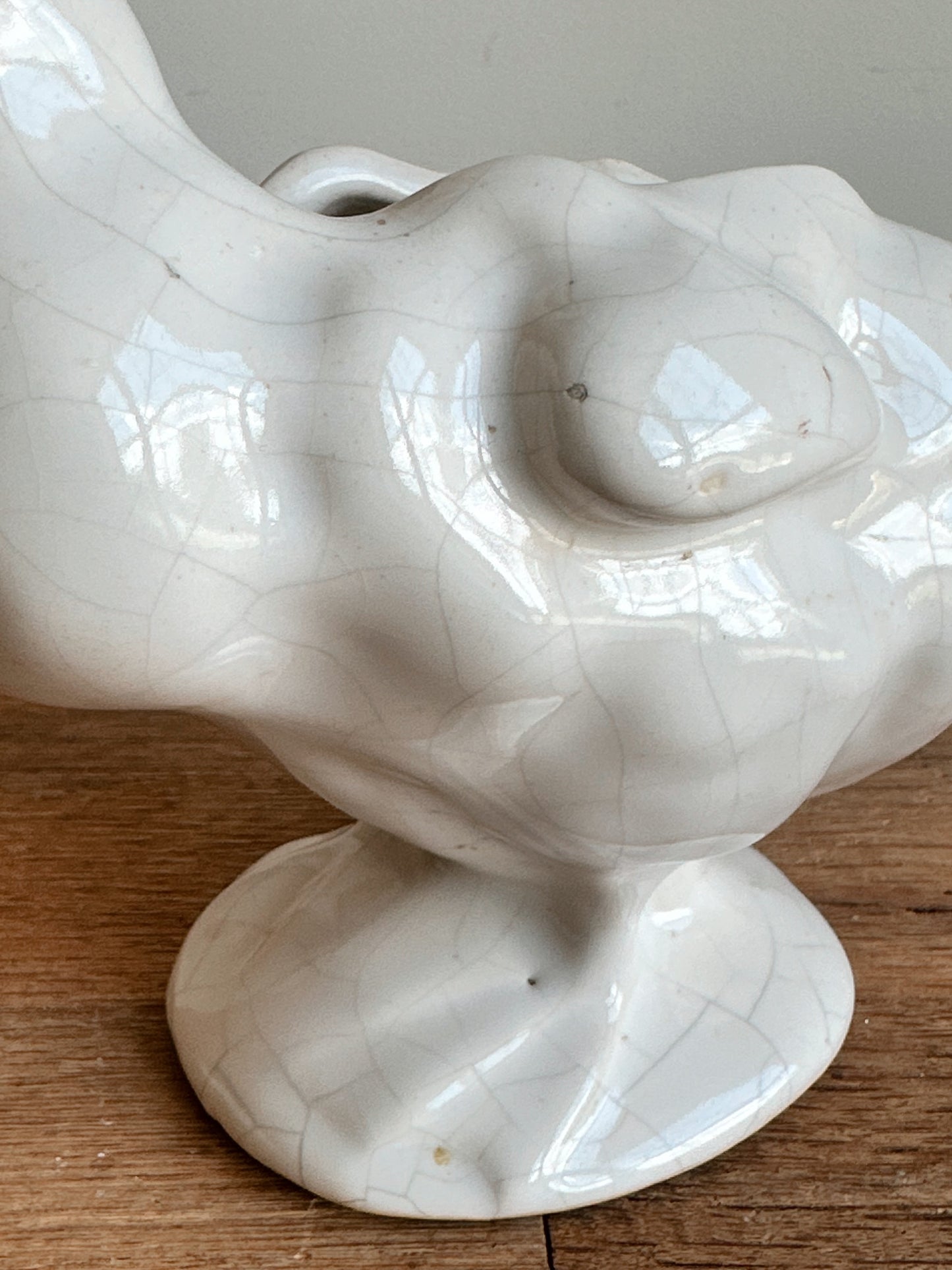 Vintage Crackled Duck Planter