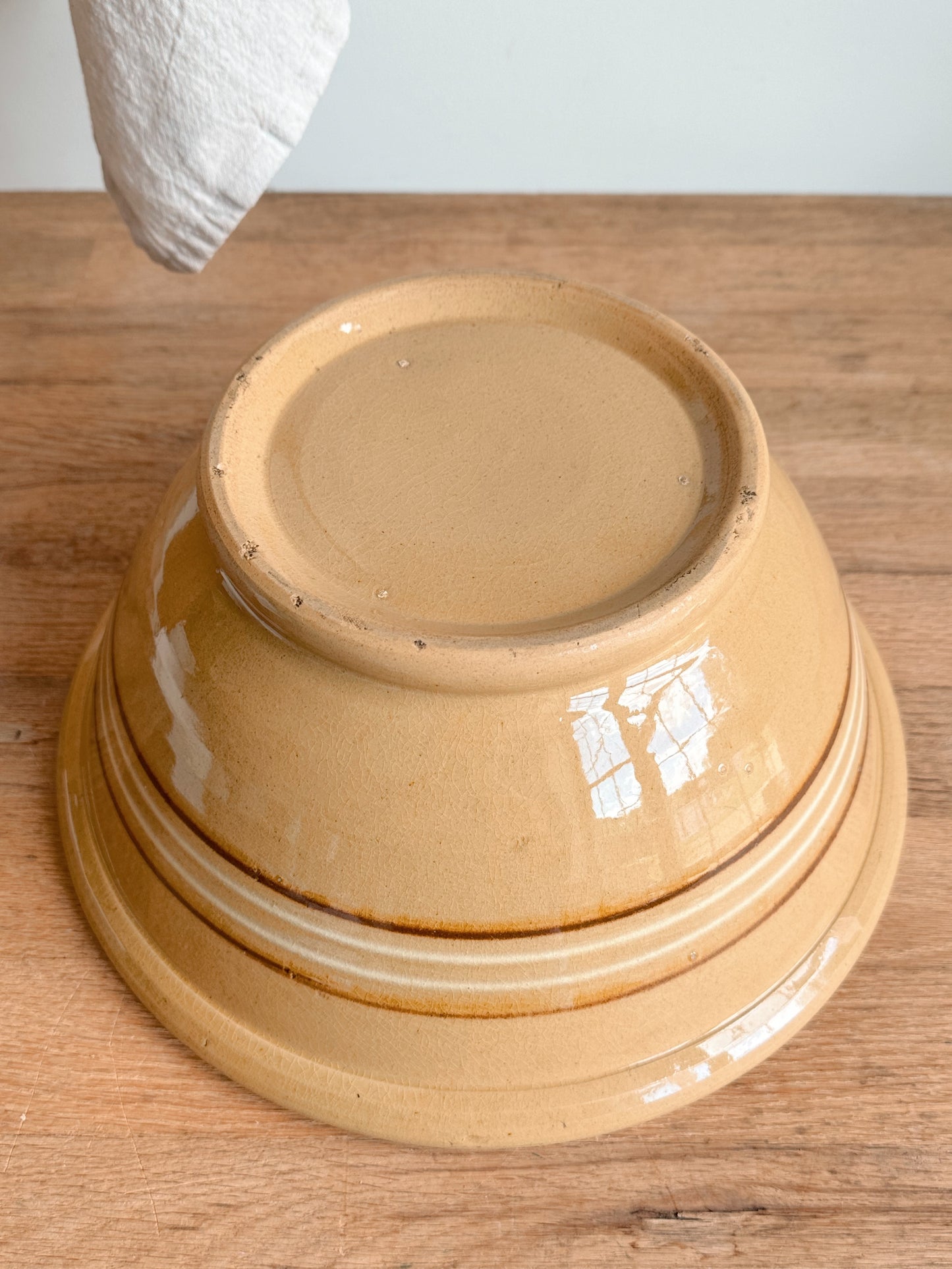 Large Vintage Yellow Ware Mixing Bowl