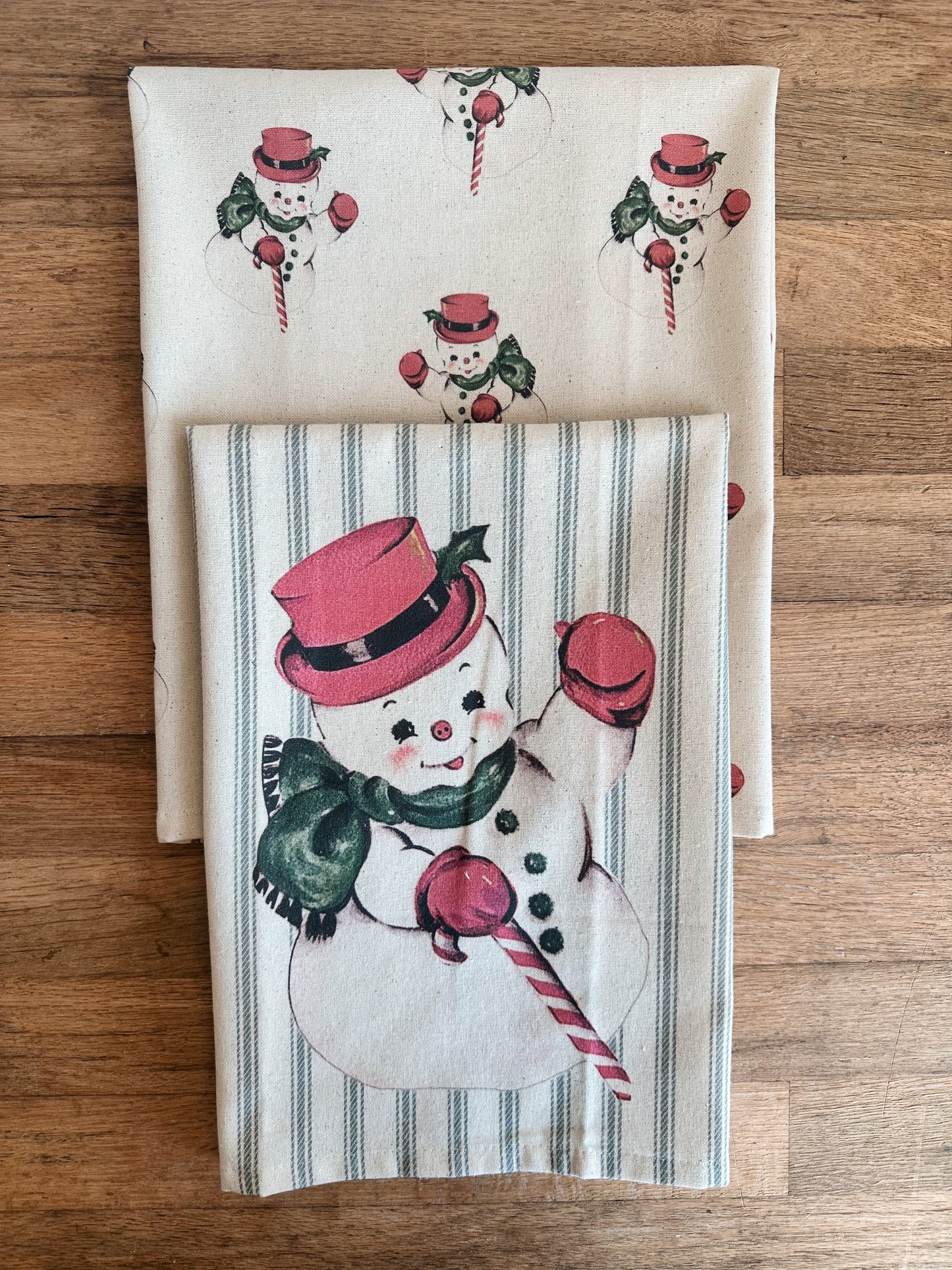 Vintage Inspired Snowman Tea Towels