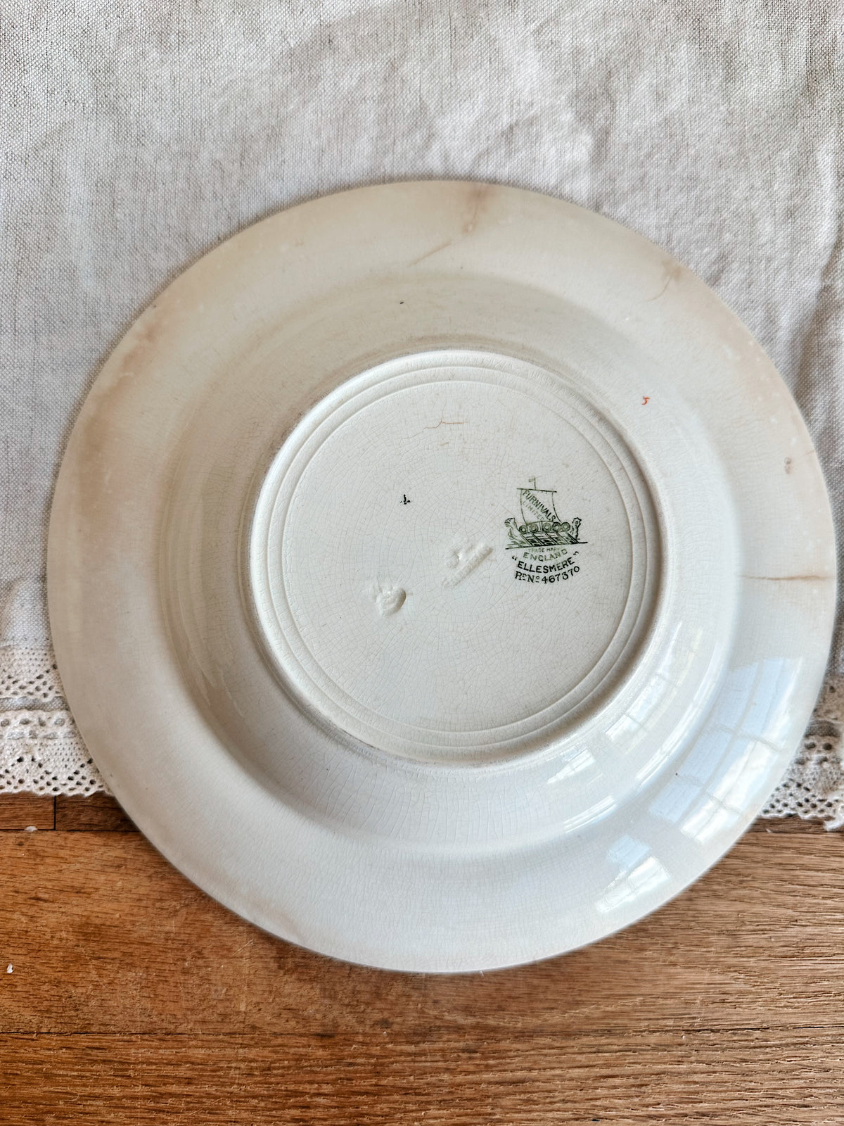 Pair of 1905 Antique Furnivals Ellesmere Shallow Soup Bowls
