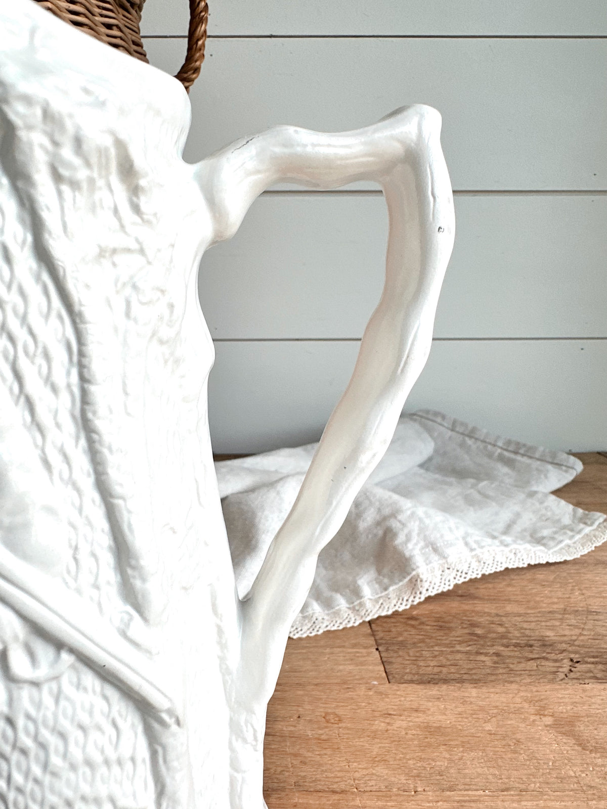 Vintage English Pitcher, Soldier Relief Design