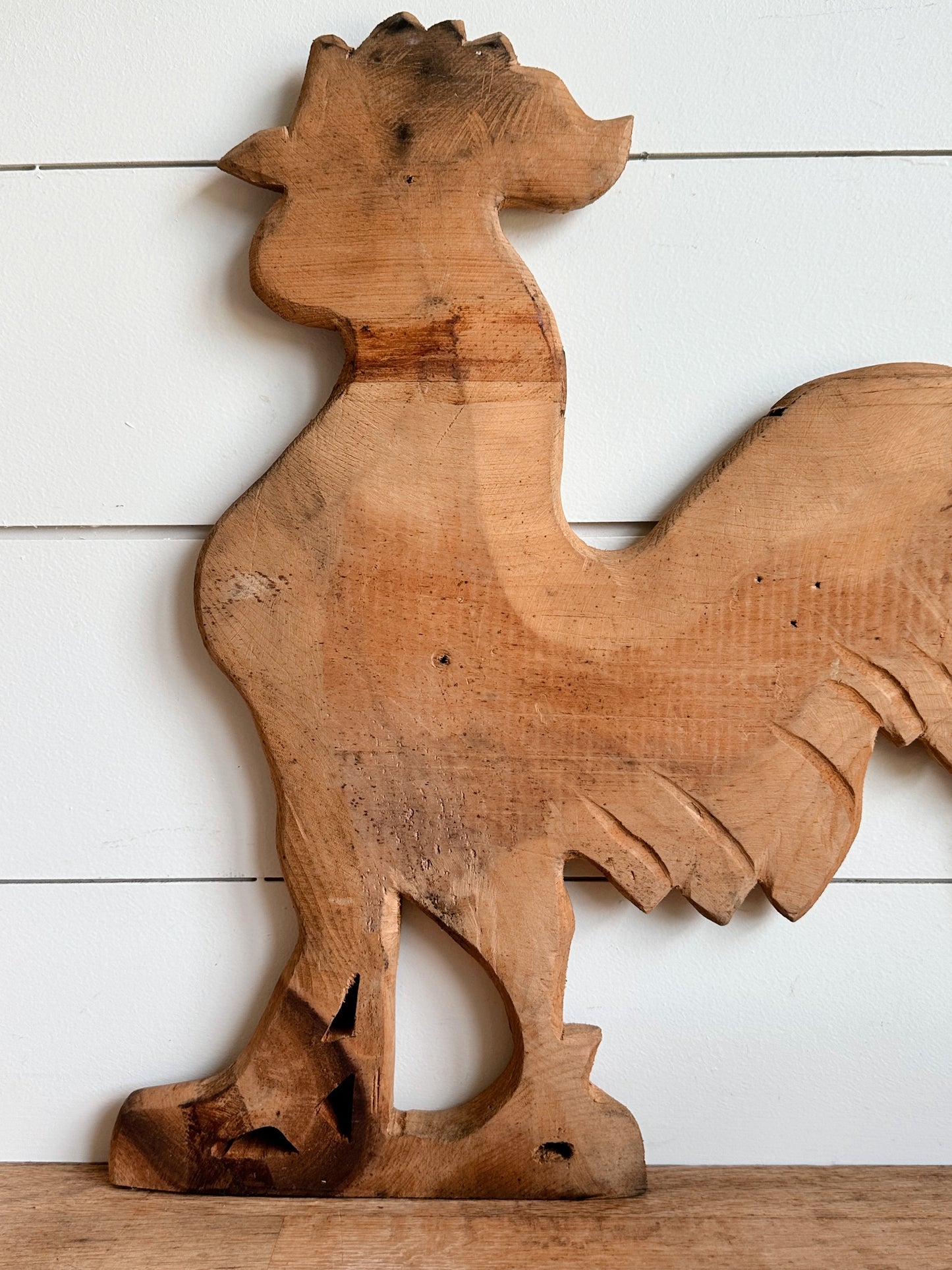 Hand Carved Vintage Wooden Rooster