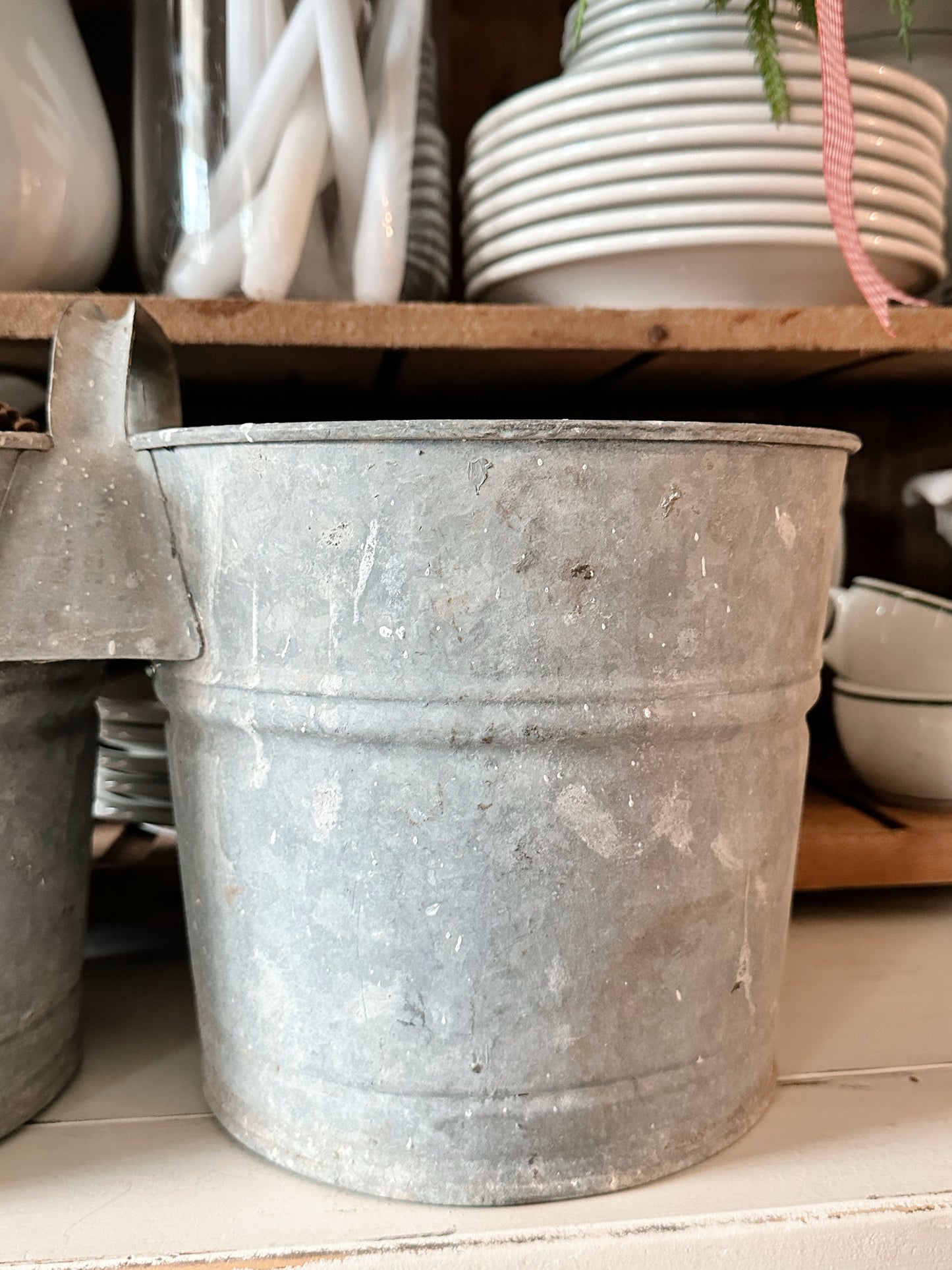 Vintage Double Galvanized Bucket