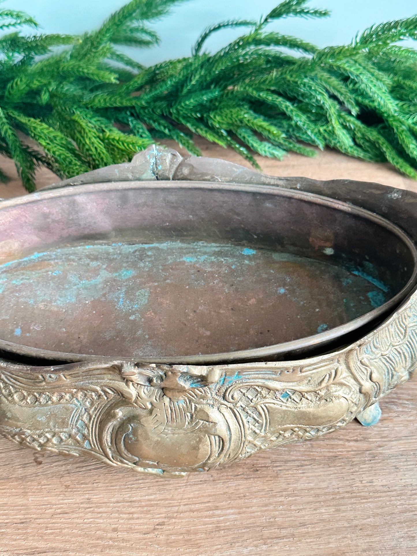 Vintage Solid Brass Jardiniere