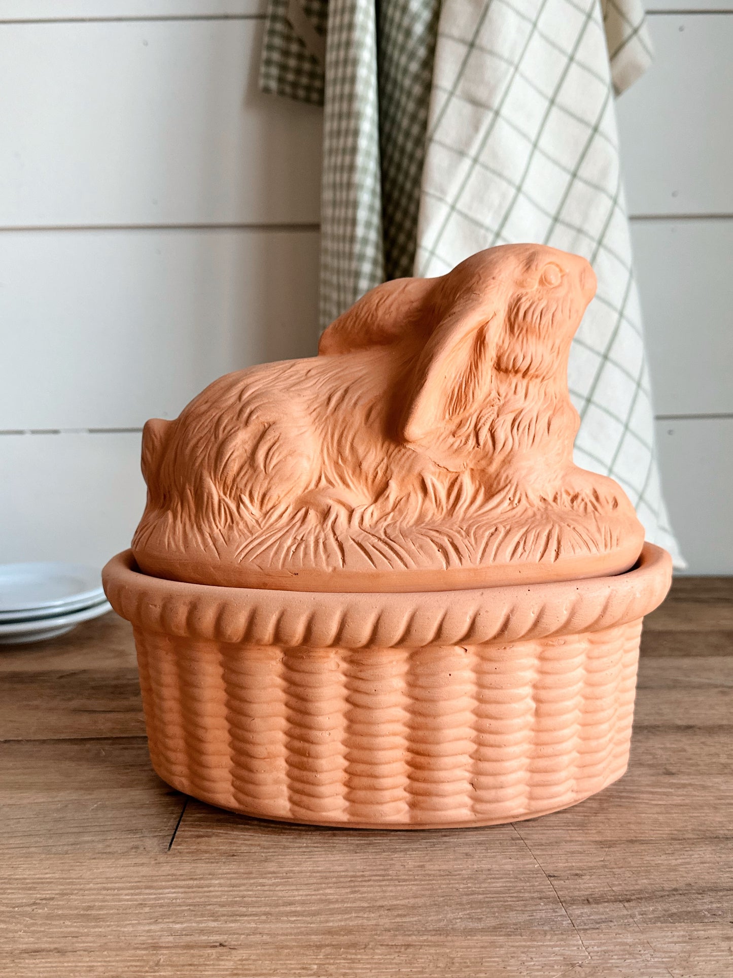 Vintage Terra Cotta Rabbit Baking Dish