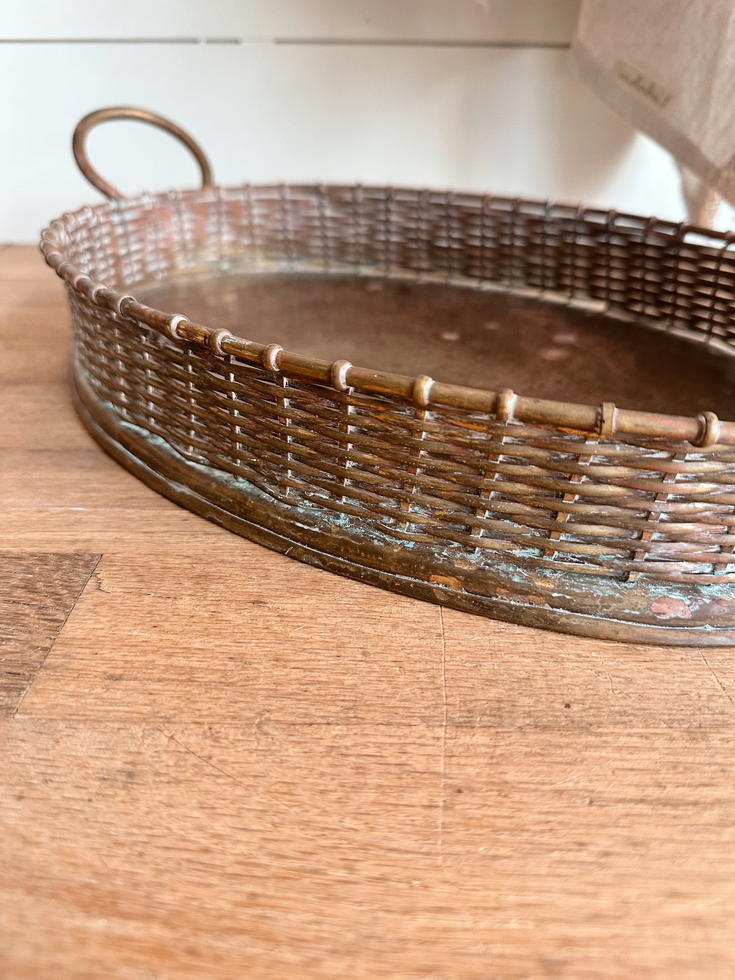 Vintage Woven Brass Tray