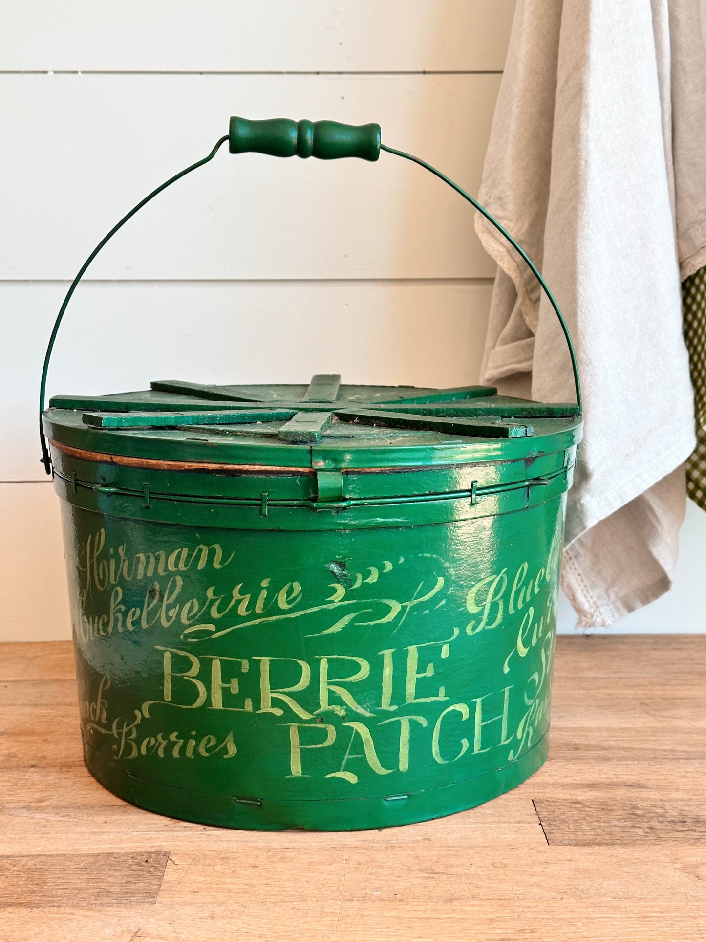Vintage Hand Painted Berry Bucket