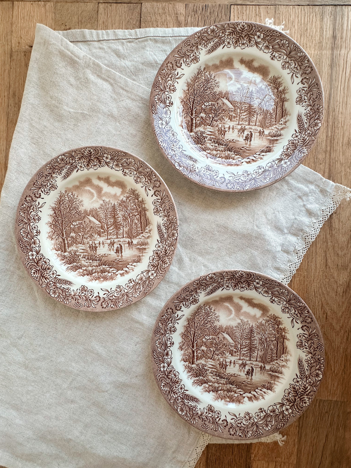 Collection of Three Vintage Churchill Dessert Plates