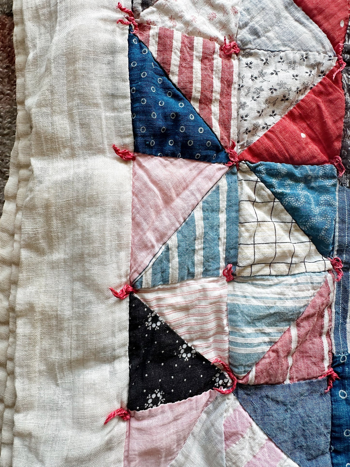 Vintage Handtied Patchwork Quilt