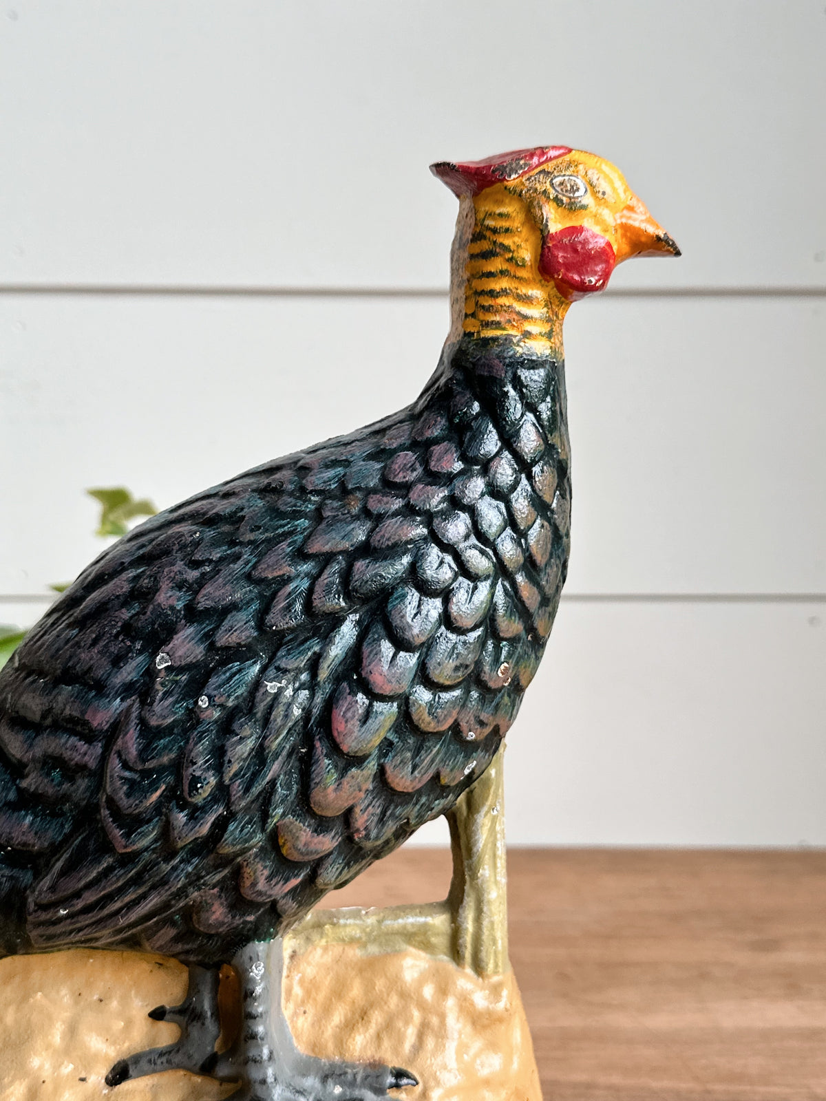Vintage Cast Iron Pheasant Door Stop