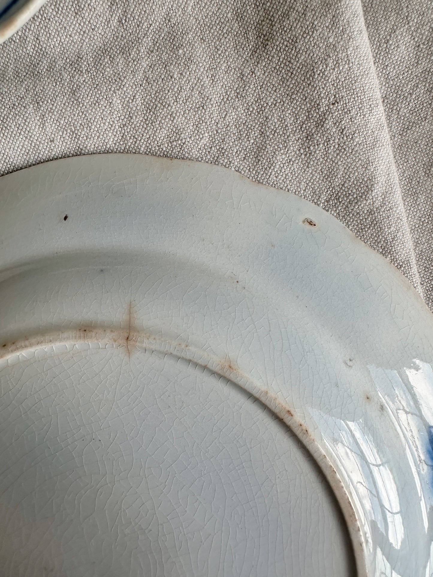 Pair of Antique English Onion Ware Plates