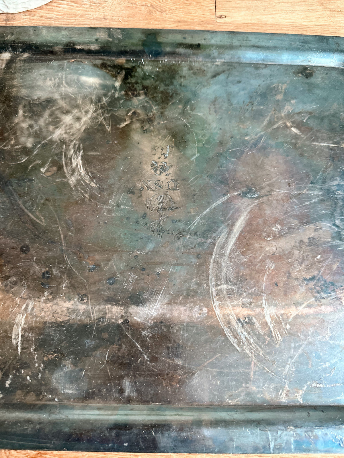 Vintage Soldered SilverUS Navy Serving Tray