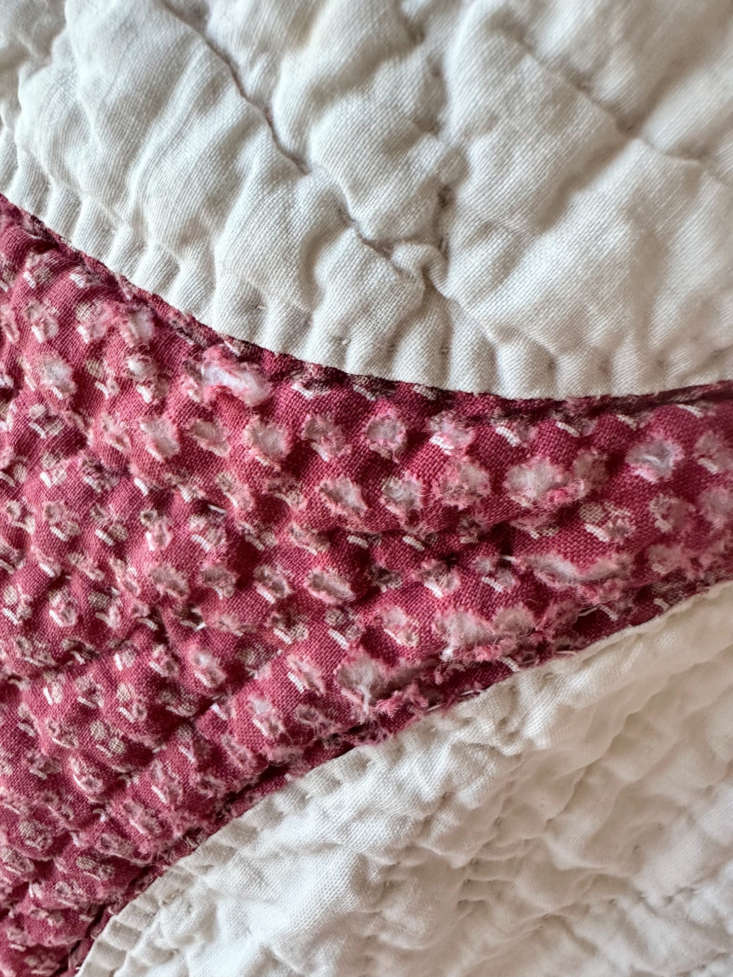 Vintage Hand Stitched Quilt, Rob Peter to Pay Paul Design
