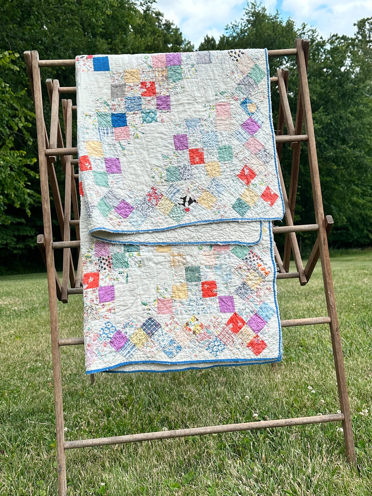 Vintage Snowball Variation Crib Quilt