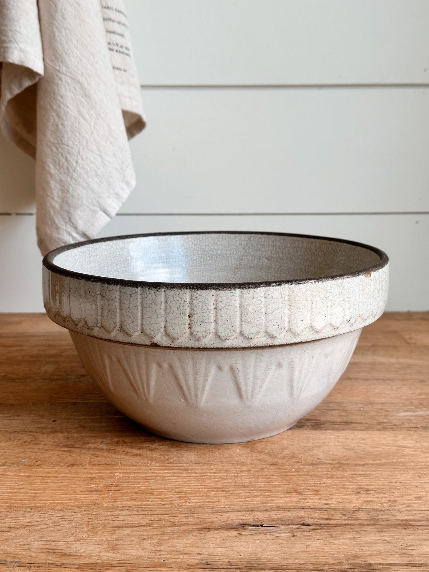 Vintage Picket Fence Stoneware Bowl