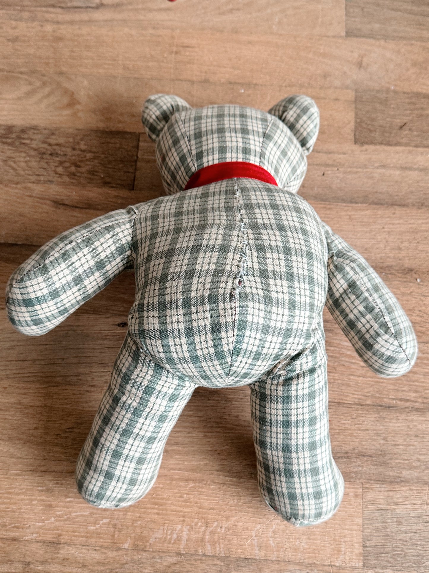 Vintage Handmade Plaid Teddy Bear